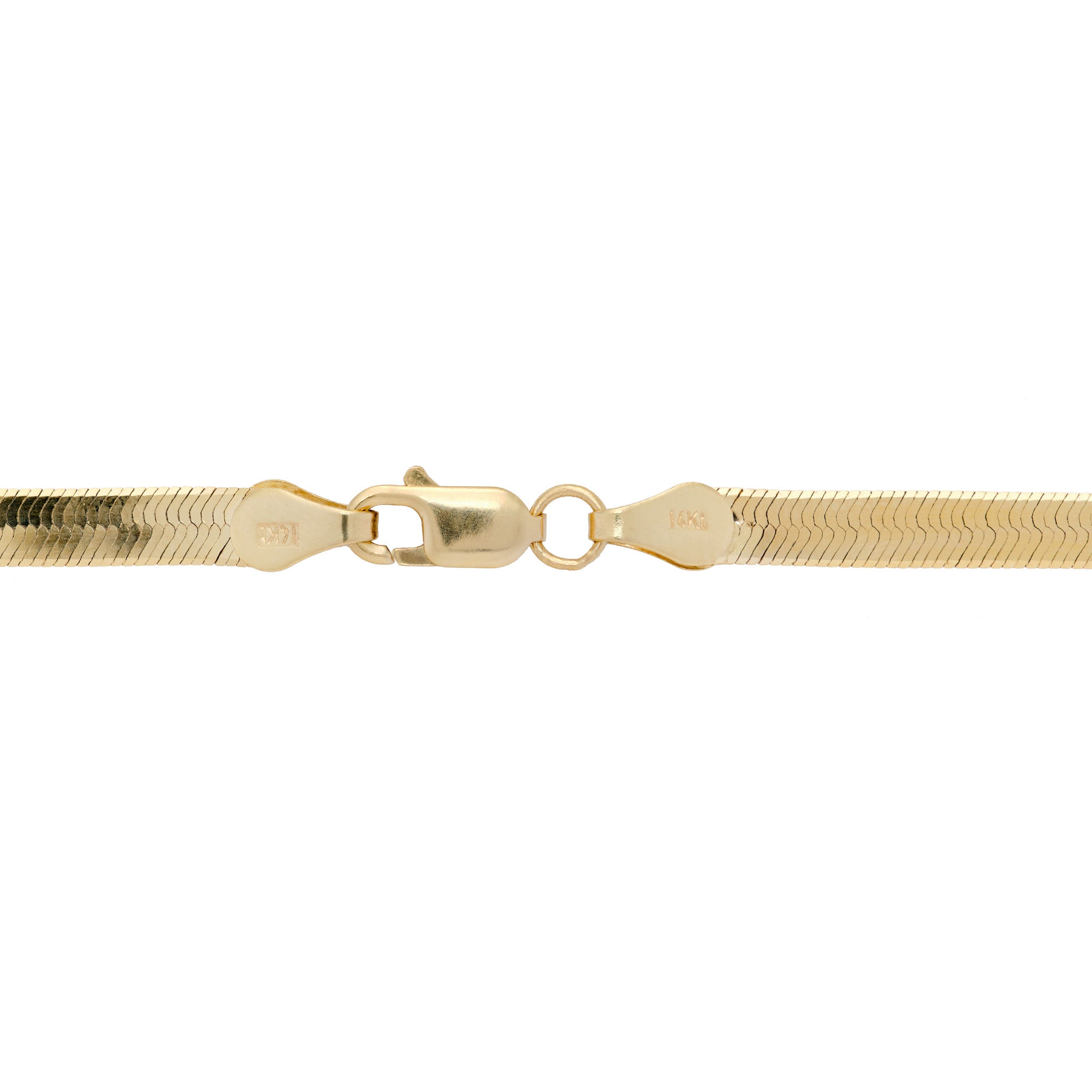 3.8mm Herringbone Chain in 14k Yellow Gold with Lobster Claw Clasp