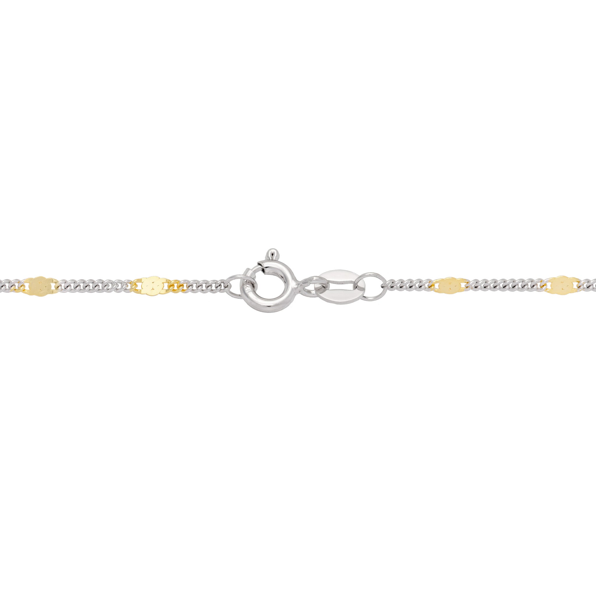 Link Chain in Sterling Silver and Yellow Gold with O-Ring Clasp