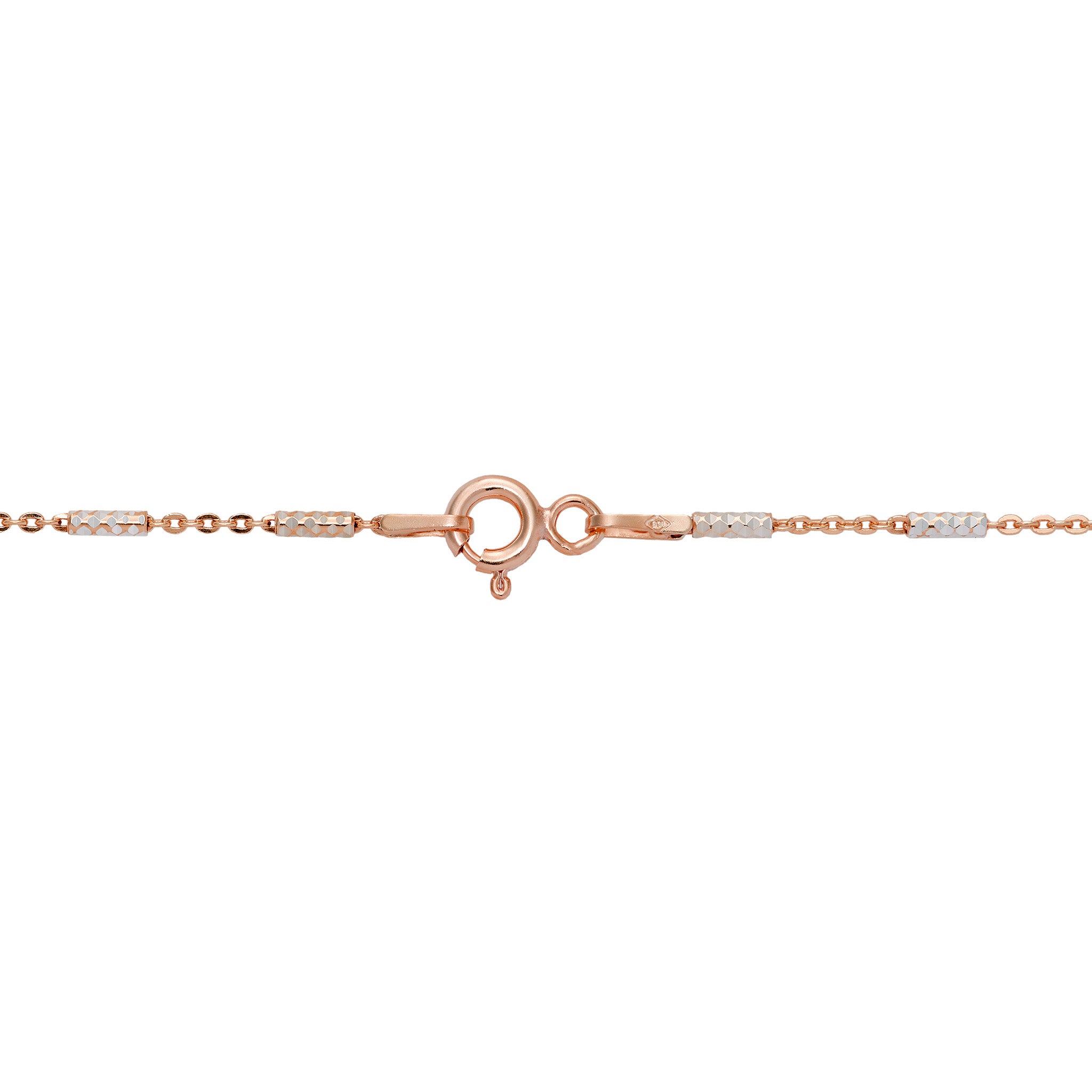 1.0mm Tube Chain in Rose Gold and Sterling Silver with O-Ring Clasp