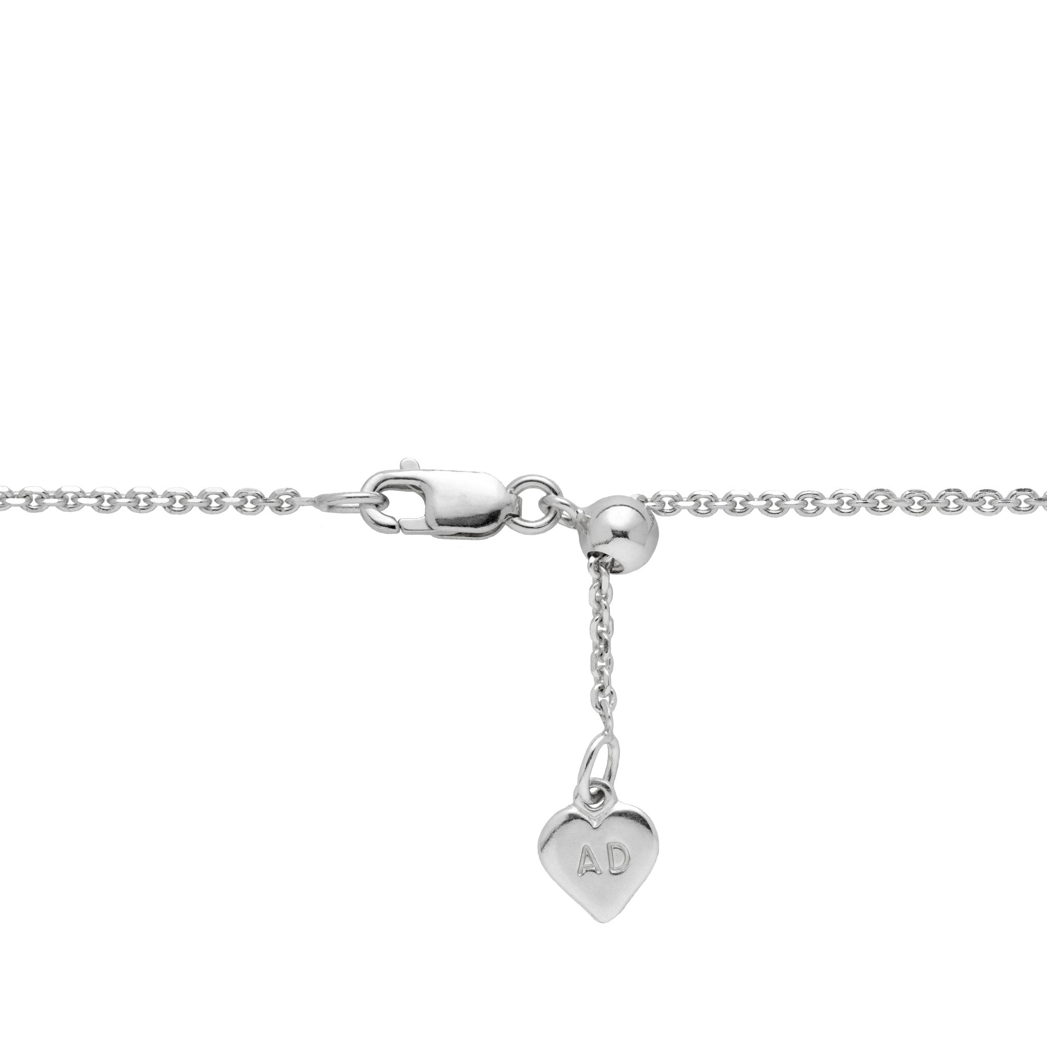 24" Adjustable 1.0mm Cable Chain in Sterling Silver with Lobster Claw Clasp and Adjustable Ball Mechanism