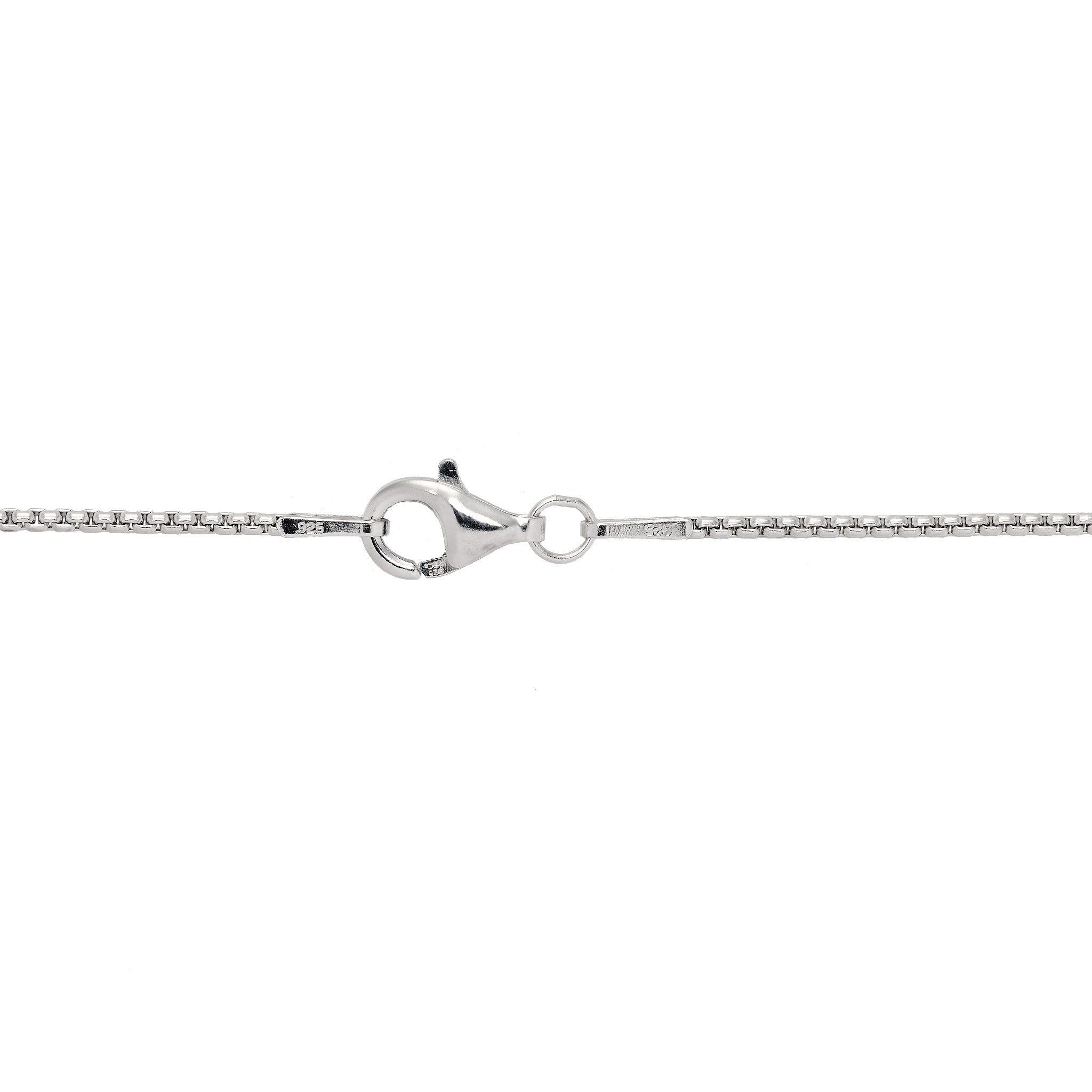 1.2mm Round Box Chain in Sterling Silver with Lobster Claw Clasp
