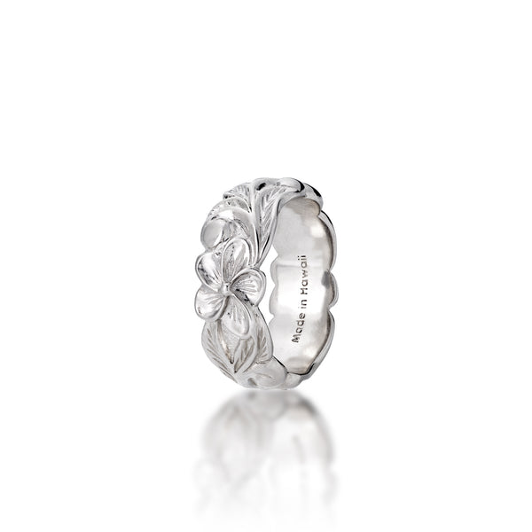 Hawaiian Heirloom Plumeria Ring in Sterling Silver