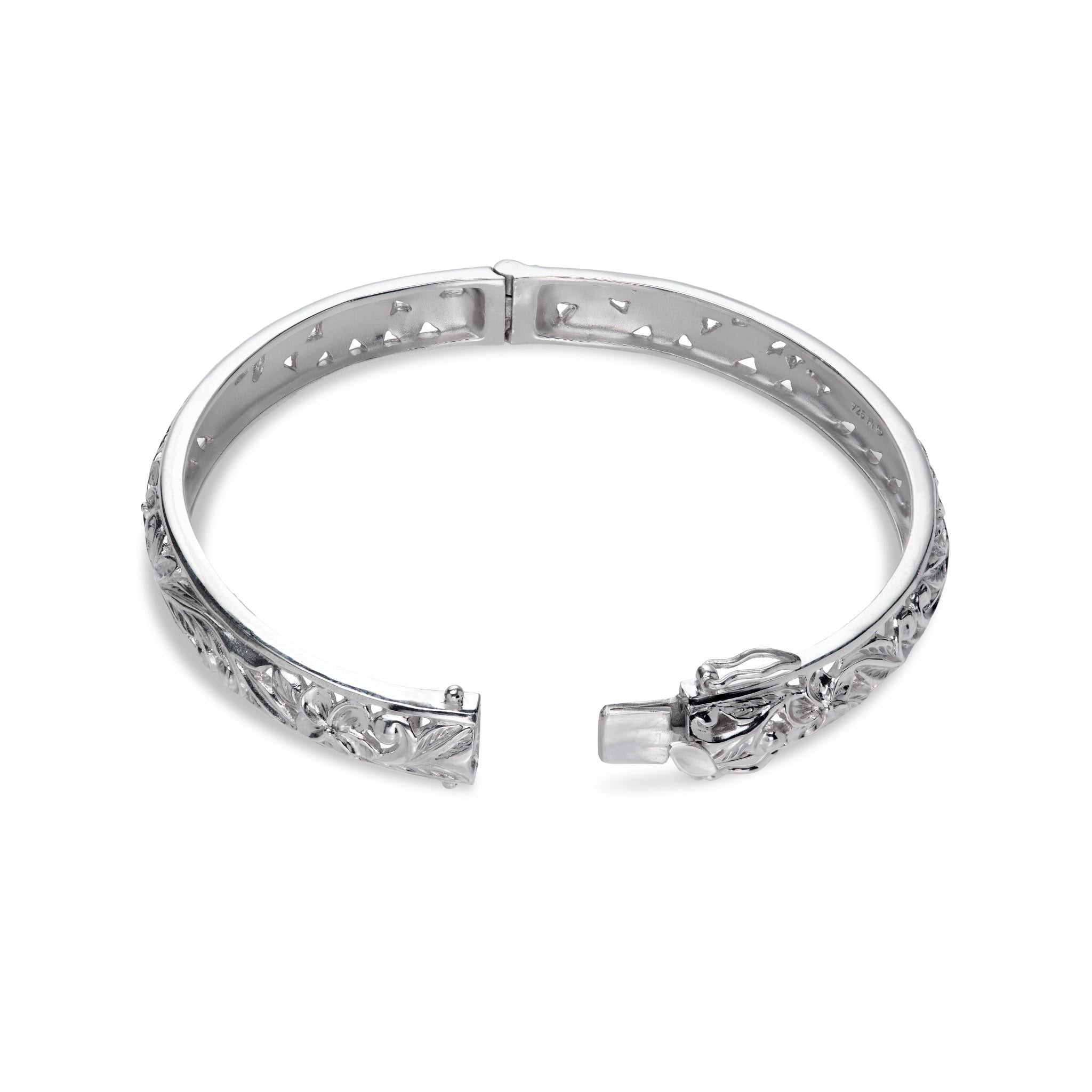 Hawaiian Heirloom Plumeria Bracelet in Sterling Silver