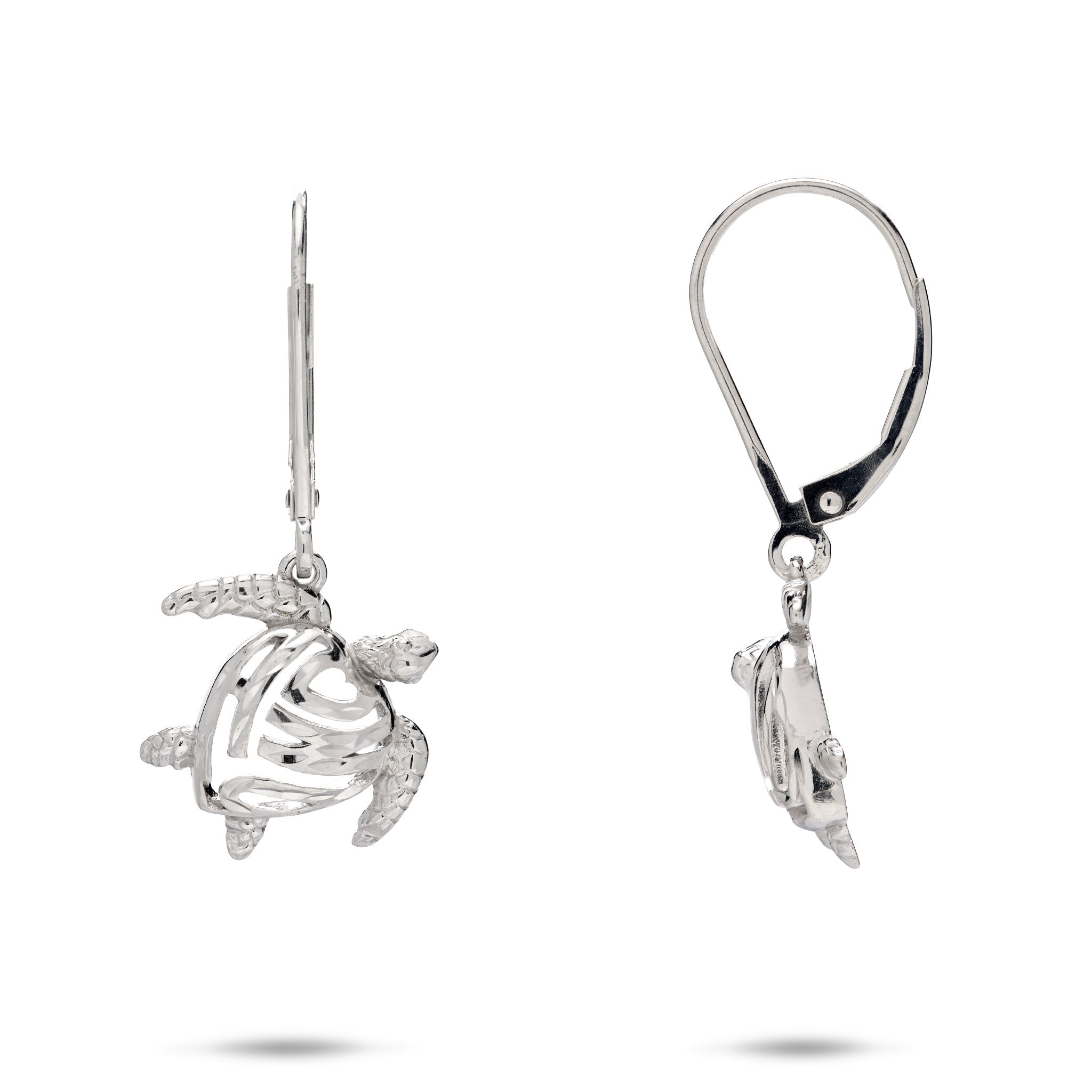 Honu Earrings in Sterling Silver - 14mm