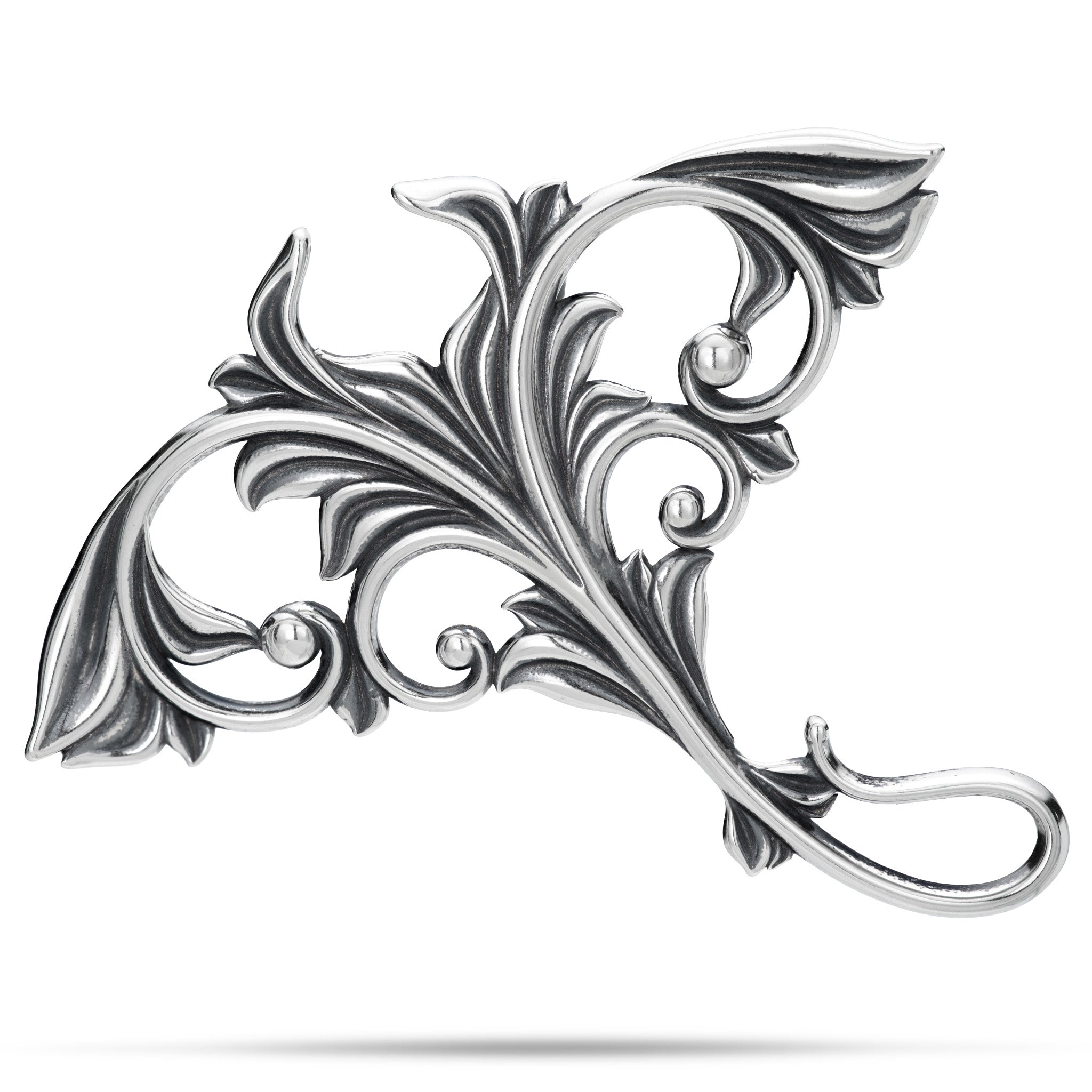 63mm Living Heirloom Manta Ray Pendant in Sterling Silver 