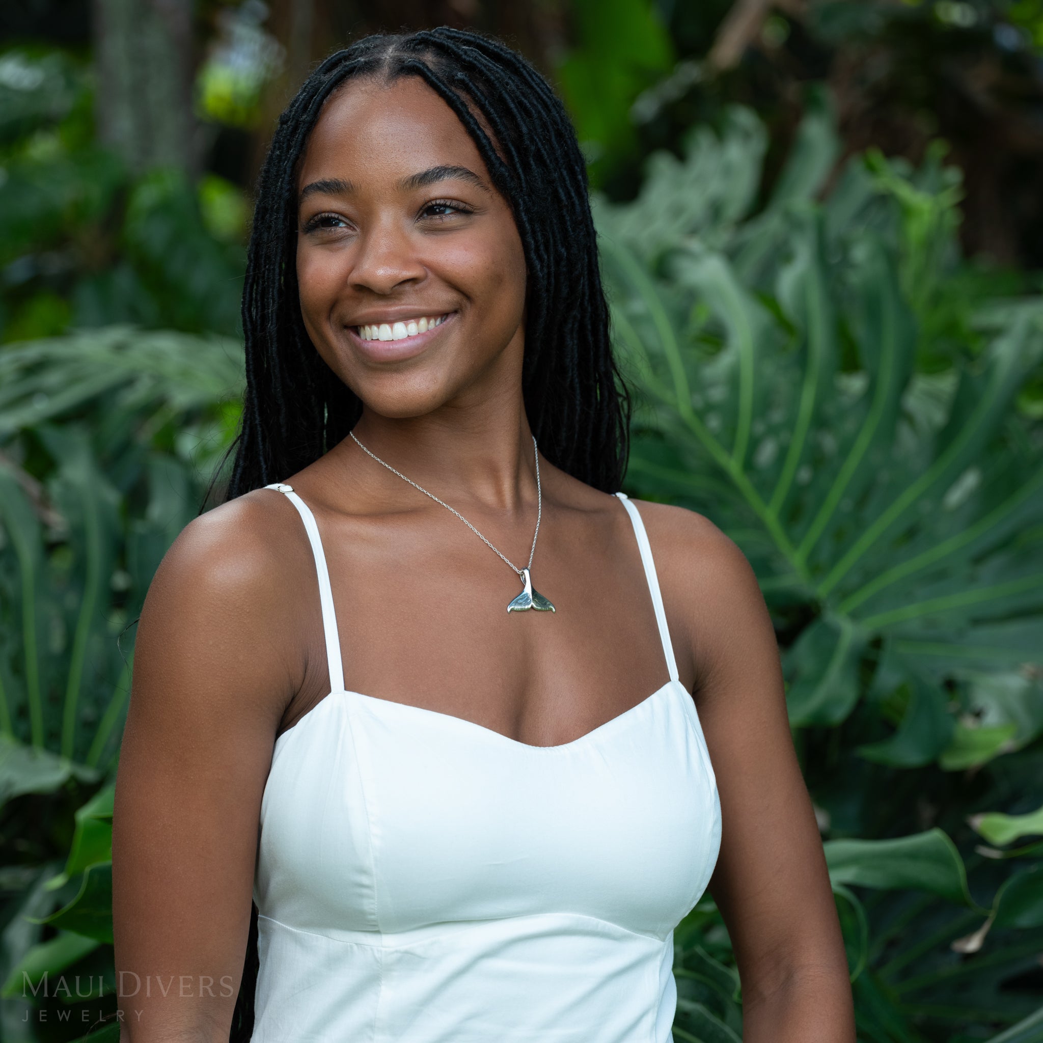 Whale Tail Pendant in Sterling Silver - 28mm