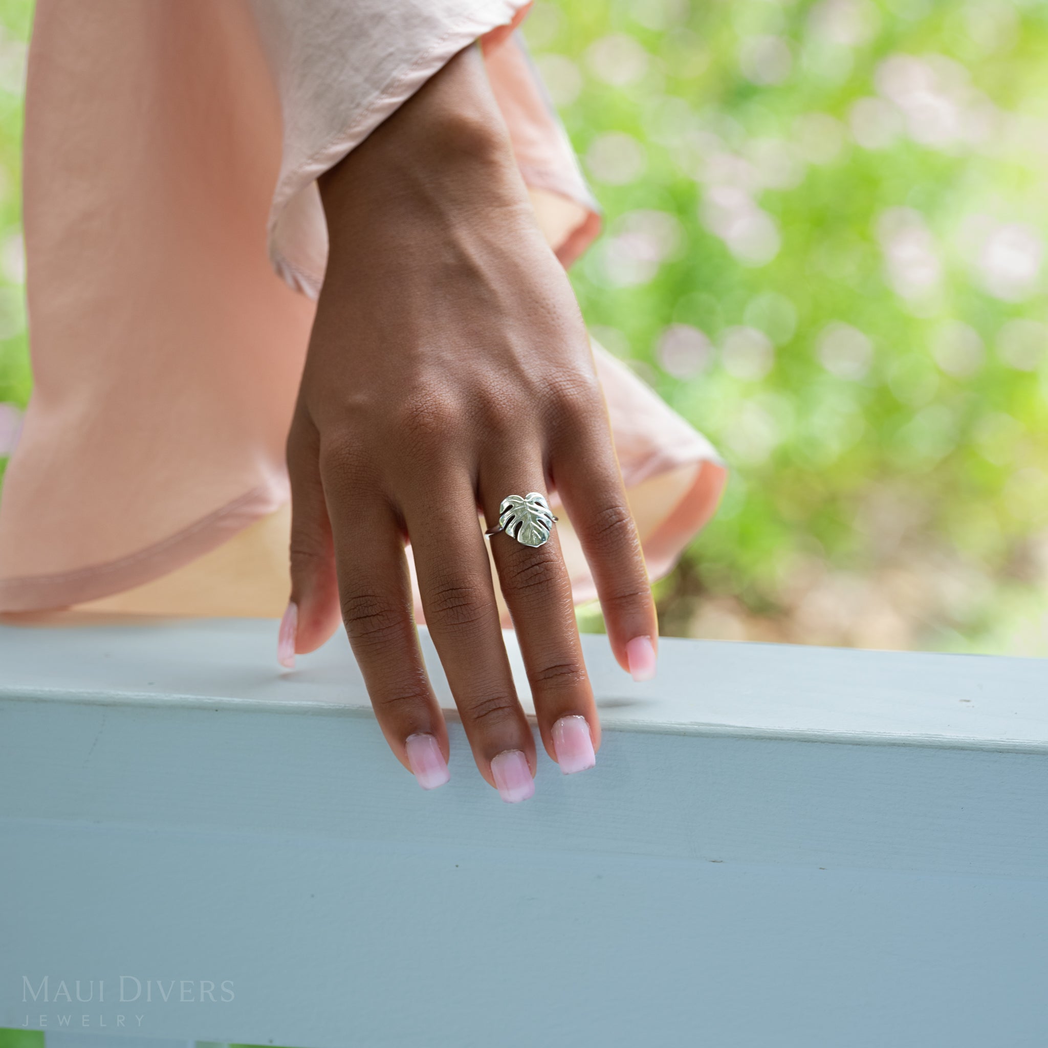 Monstera Ring in Sterling Silver - 15mm