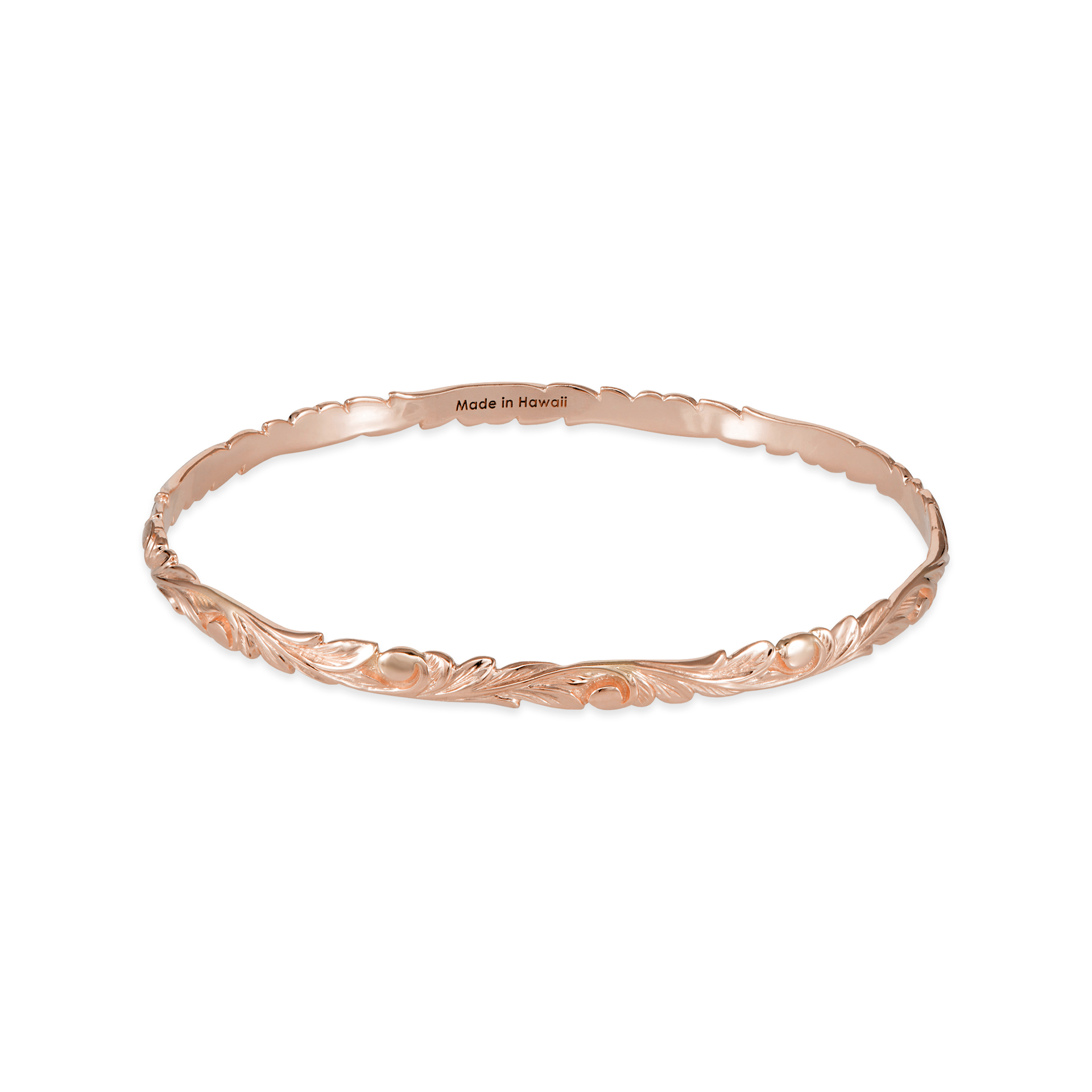 Hawaiian Heirloom Old English Scroll Bracelet in Rose Gold