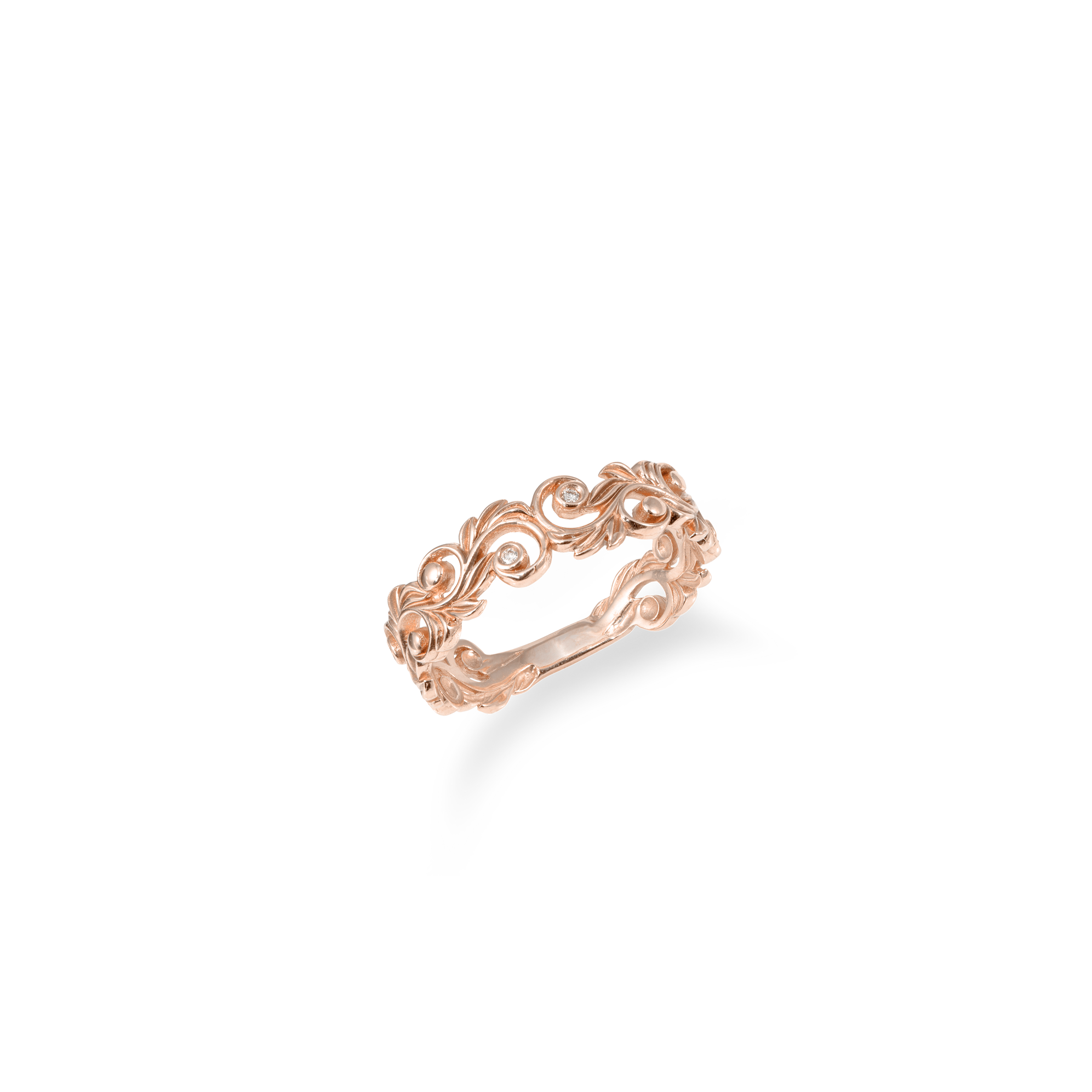 Living Heirloom Ring in Rose Gold with Diamonds - 6mm