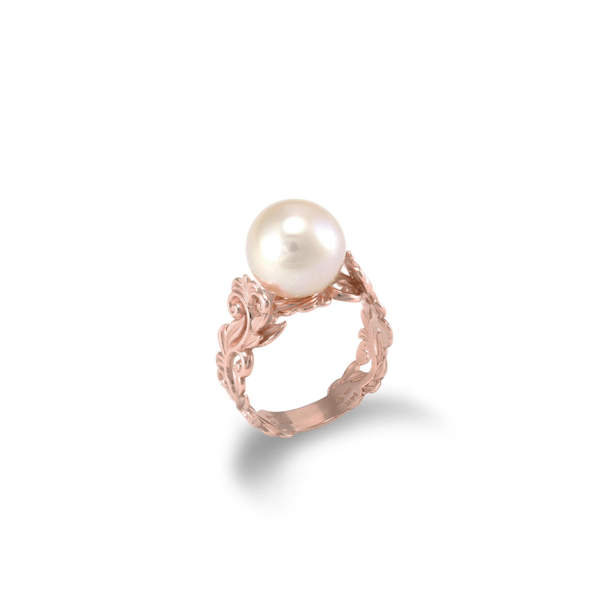 Living Heirloom Peach Freshwater Pearl Ring in Rose Gold - 10-11mm
