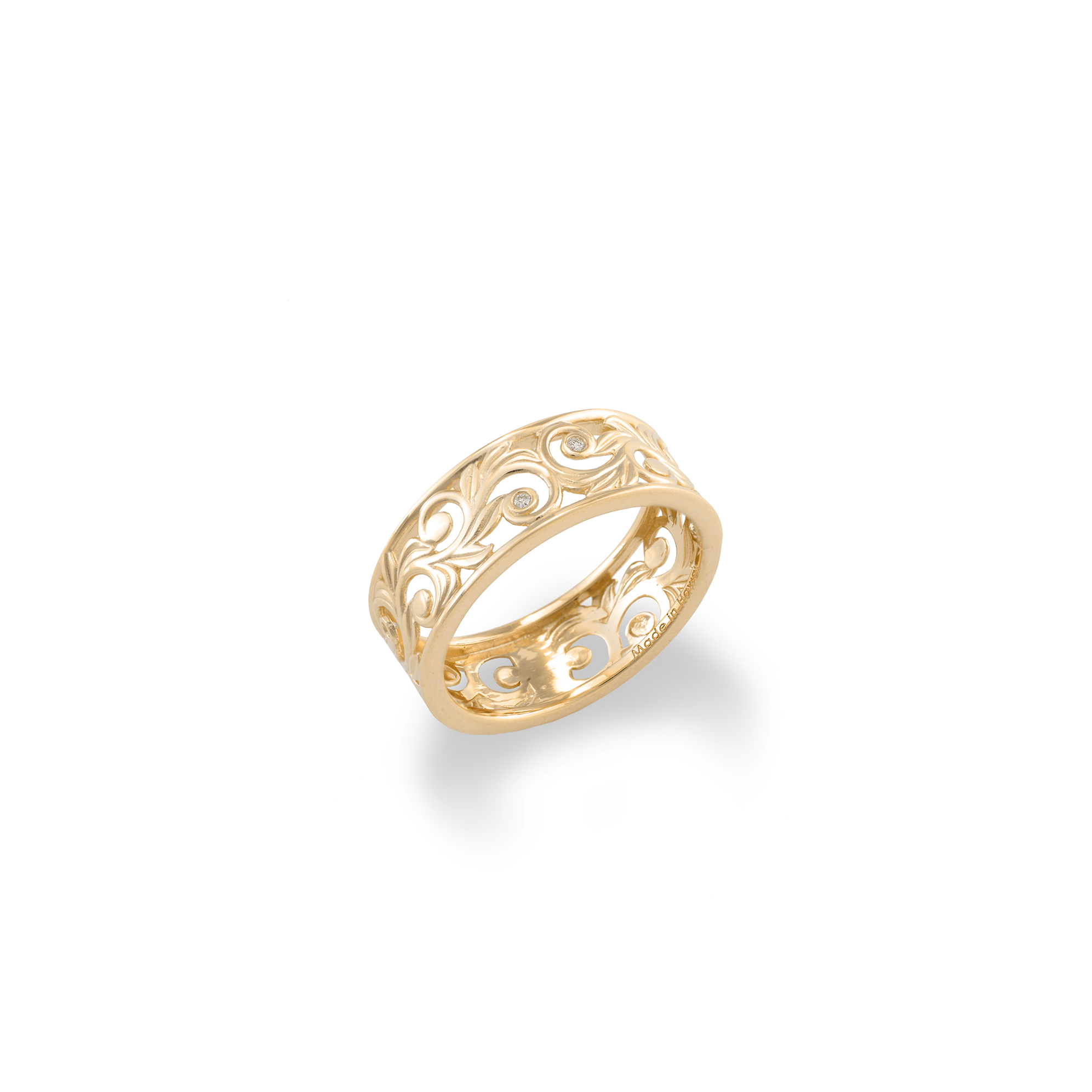 Living Heirloom Ring in Gold with Diamonds - 8mm