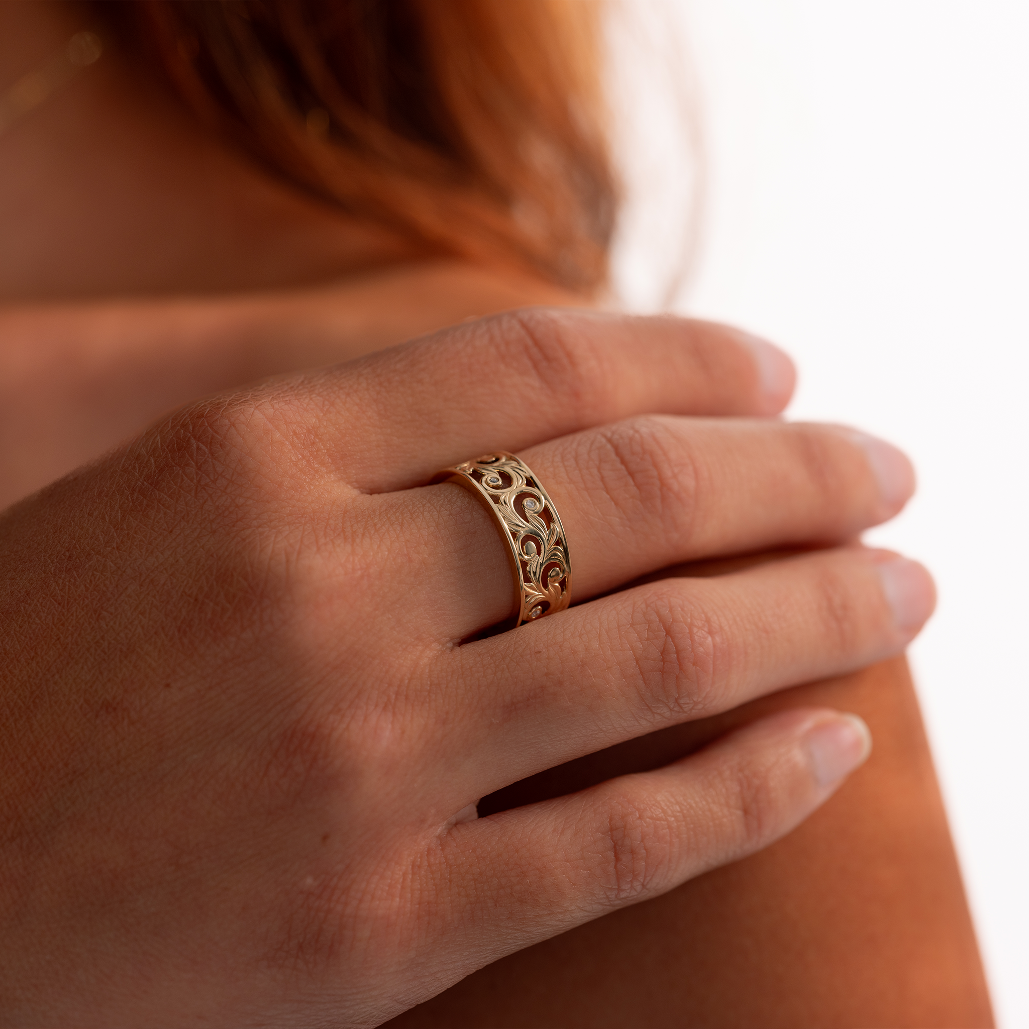 Living Heirloom-Ring in Gold mit Diamanten – 8 mm
