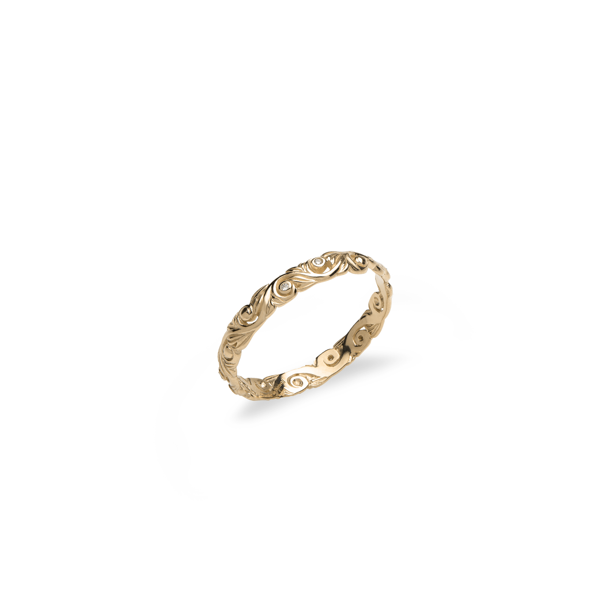 Living Heirloom-Ring in Gold mit Diamanten – 3 mm