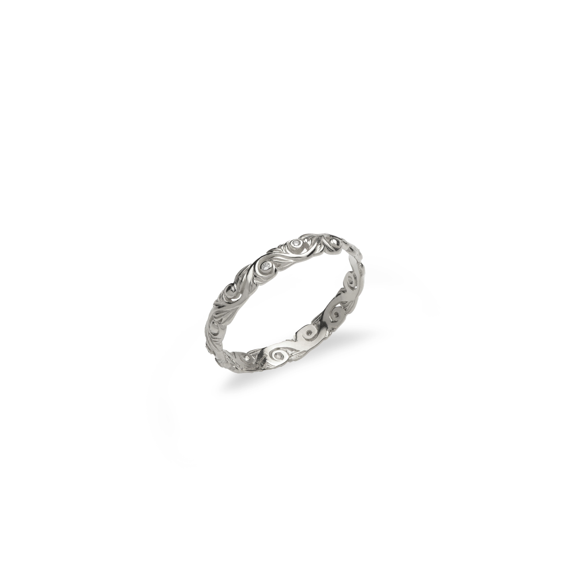 Living Heirloom-Ring aus Weißgold mit Diamanten – 3 mm