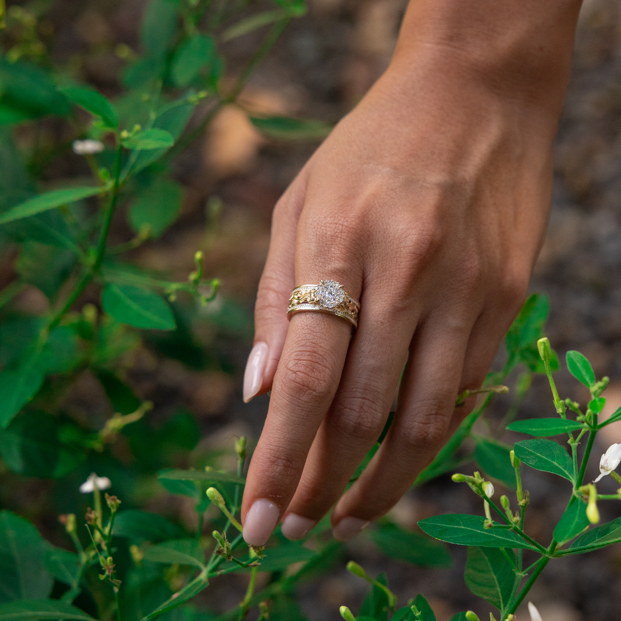 ゴールドのハワイアンの家宝婚約指輪 -  7mm