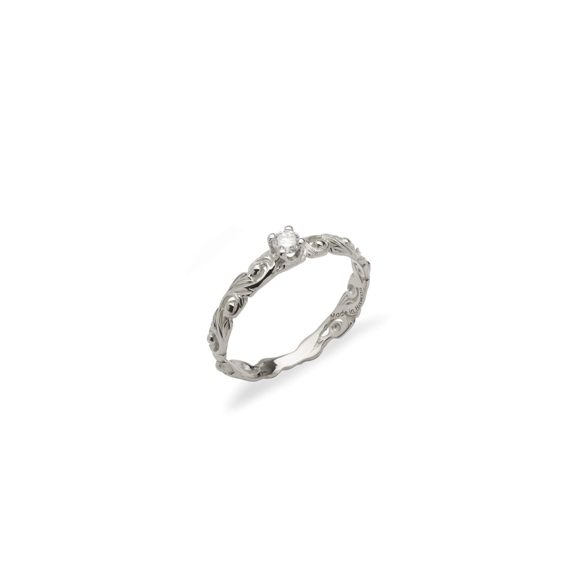Living Heirloom Ring in White Gold with Diamonds - 3mm