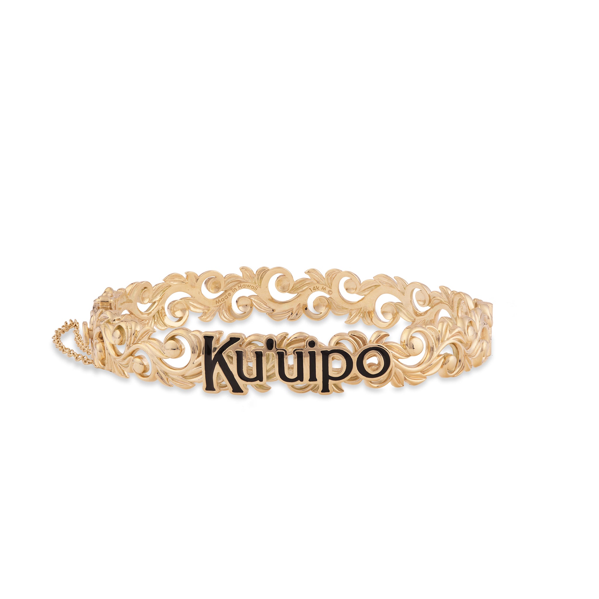 Living Heirloom Kuʻuipo (Sweetheart) Hinge Bracelet in Gold - 10mm