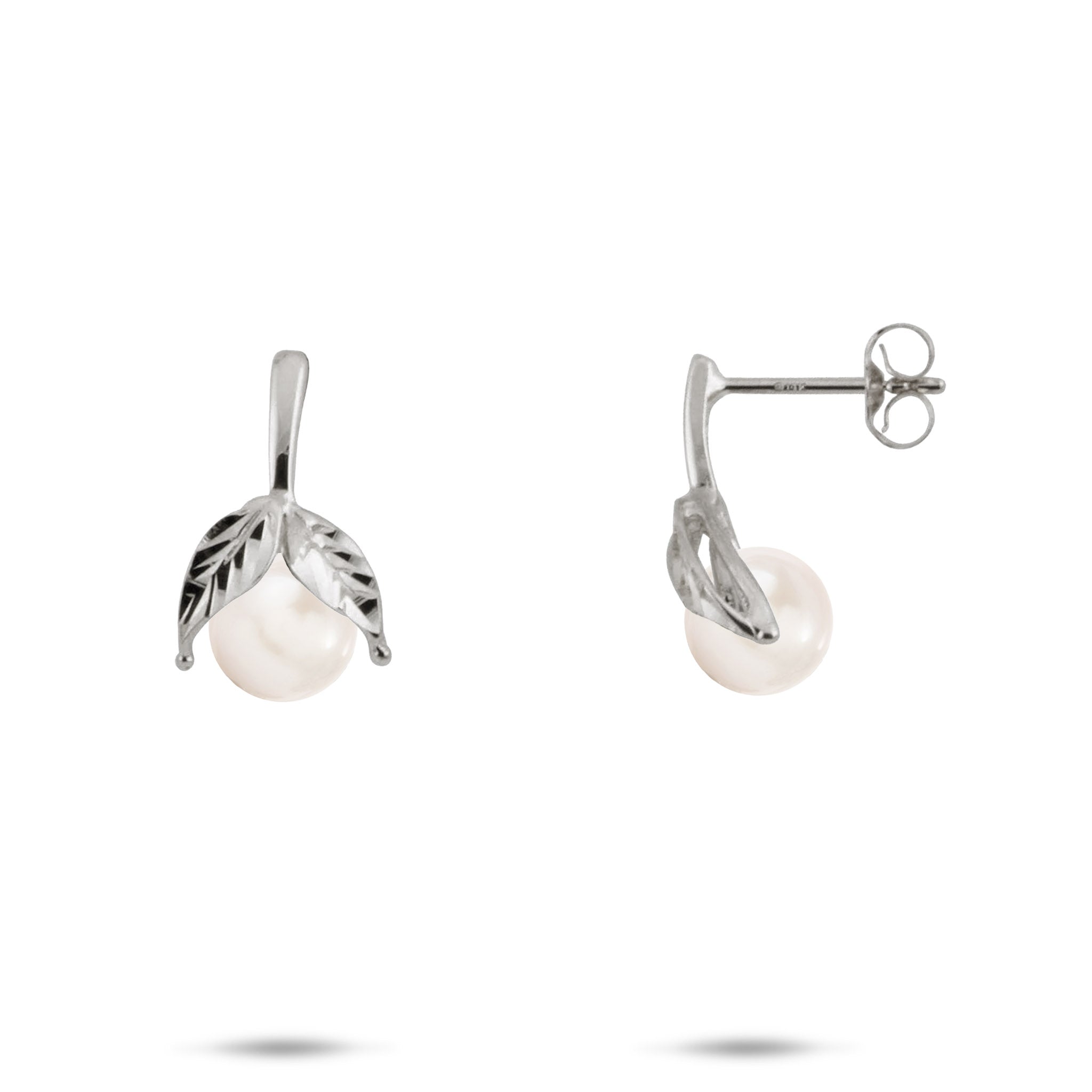 Pick A Pearl Maile Earrings in White Gold