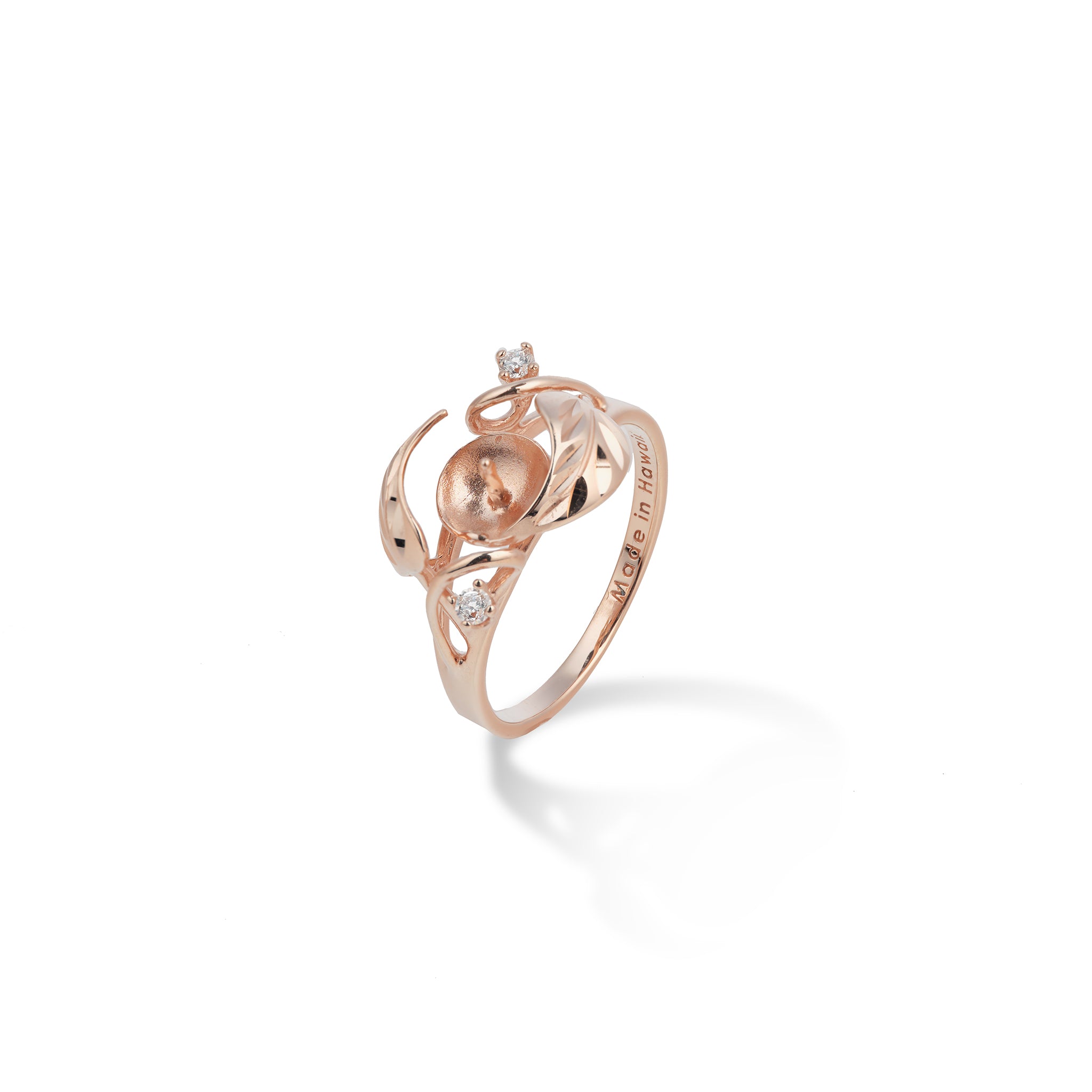 Choisissez un anneau Perle Maile en or rose avec des diamants