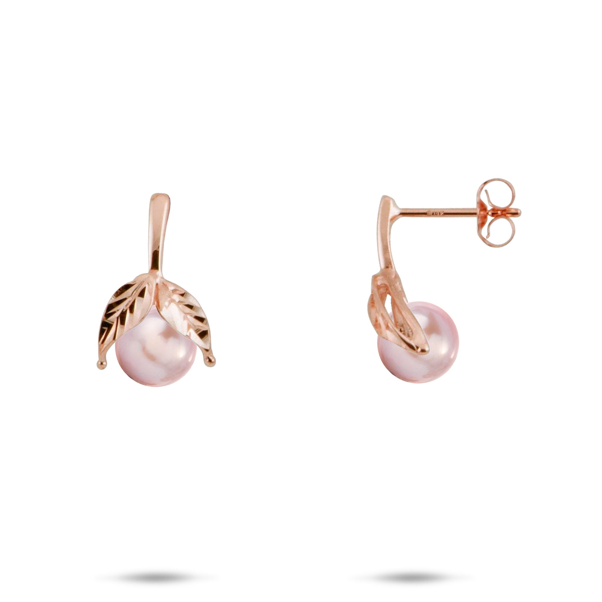 Pick A Pearl Maile Earrings in Rose Gold