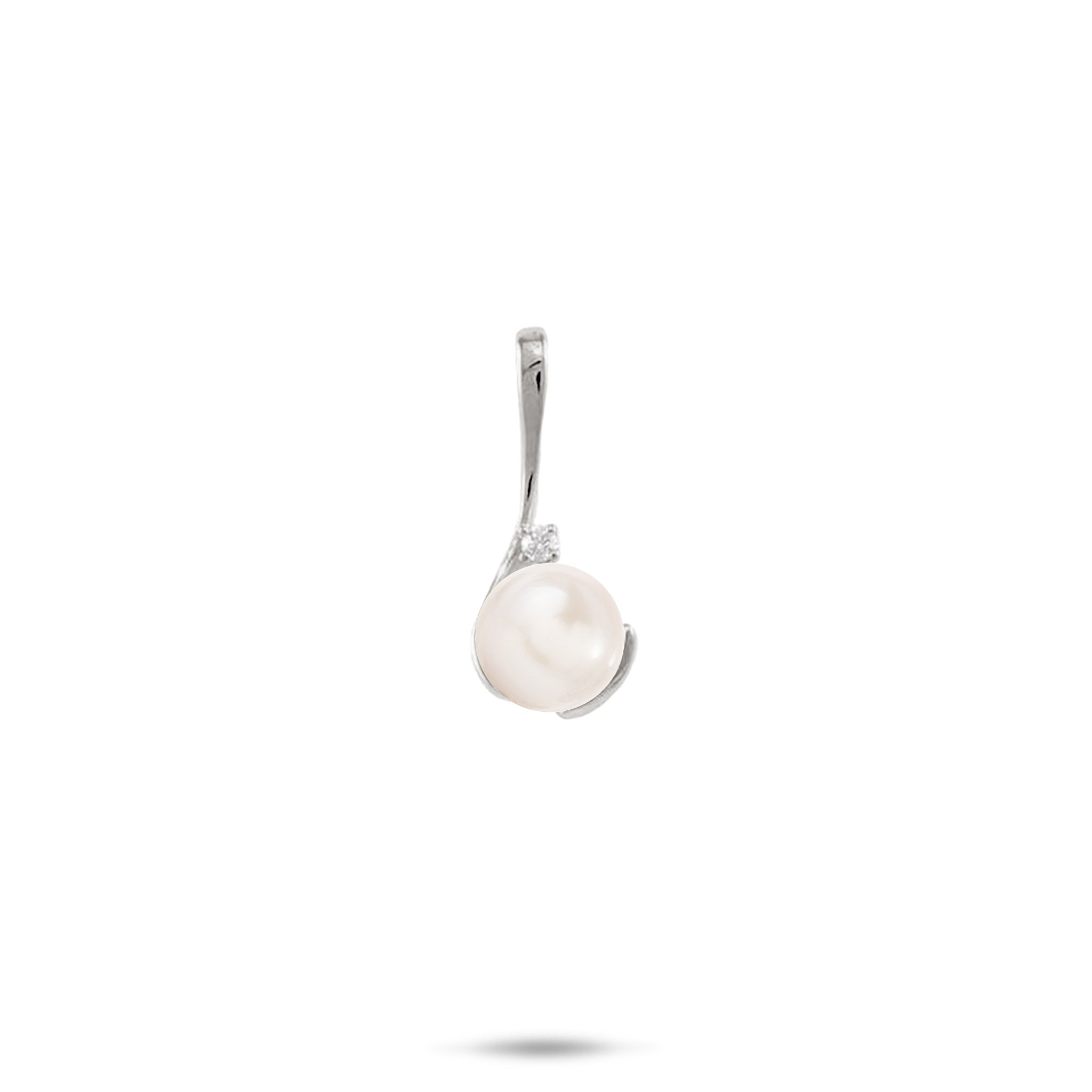 Pick A Pearl Caressing Hands Pendant in White Gold - 24mm