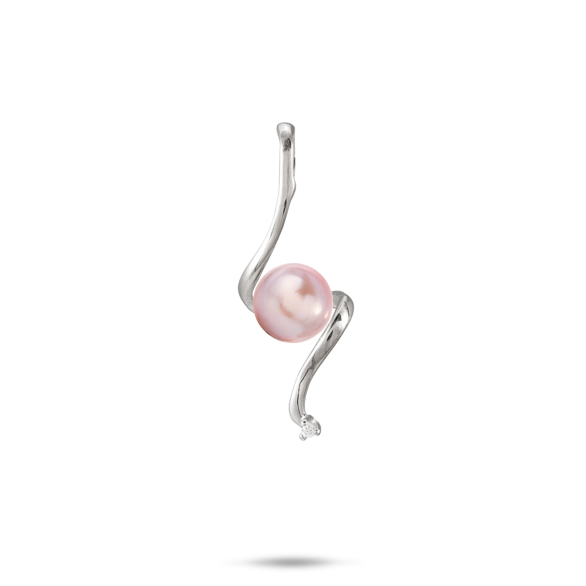 Pick A Pearl Waterfall Pendant in White Gold with Diamond - 29mm