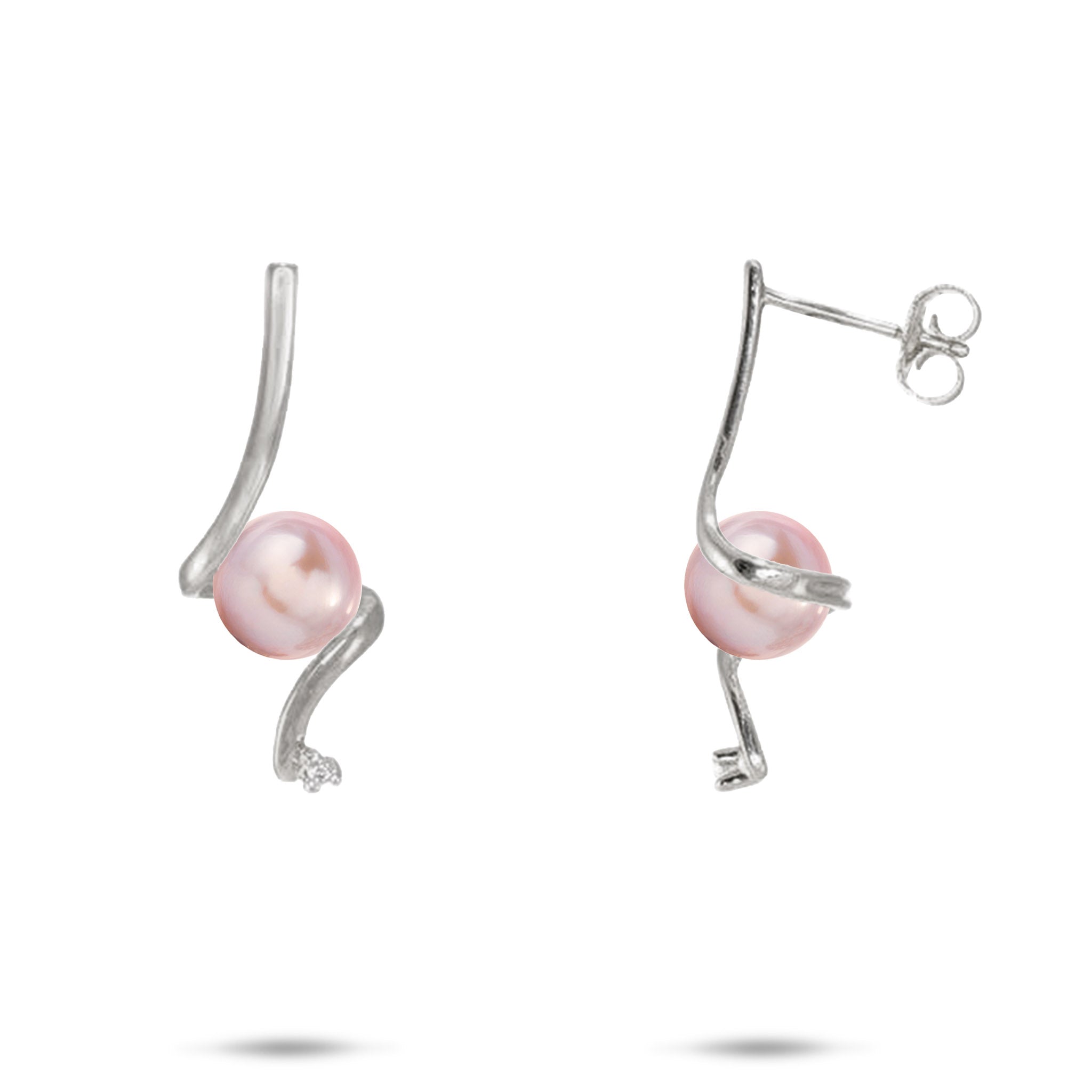 Pick A Pearl Waterfall Earrings in White Gold - 25mm