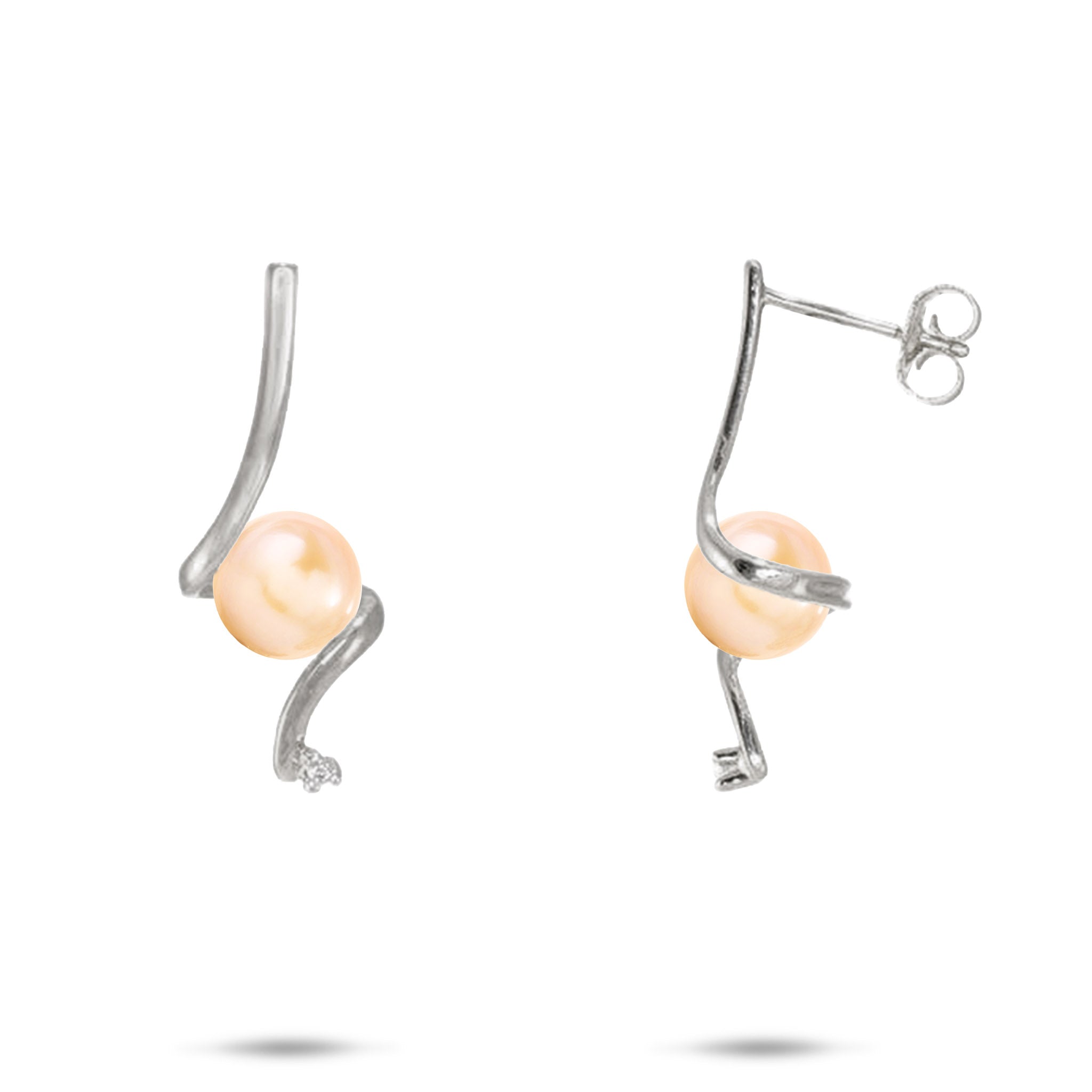 Pick A Pearl Waterfall Earrings in White Gold - 25mm