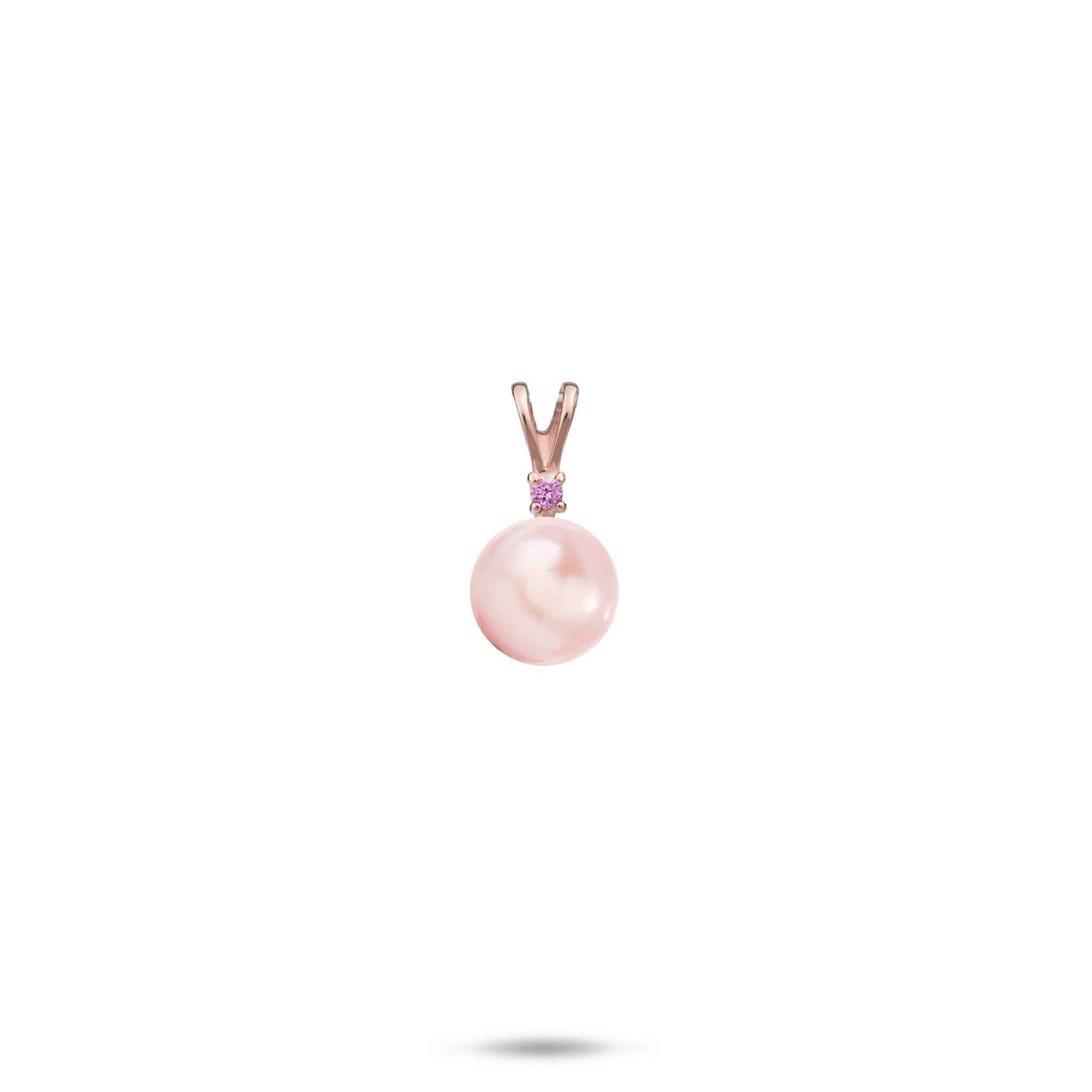 Pick A Pearl Pendant in Rose Gold with Pink Sapphire