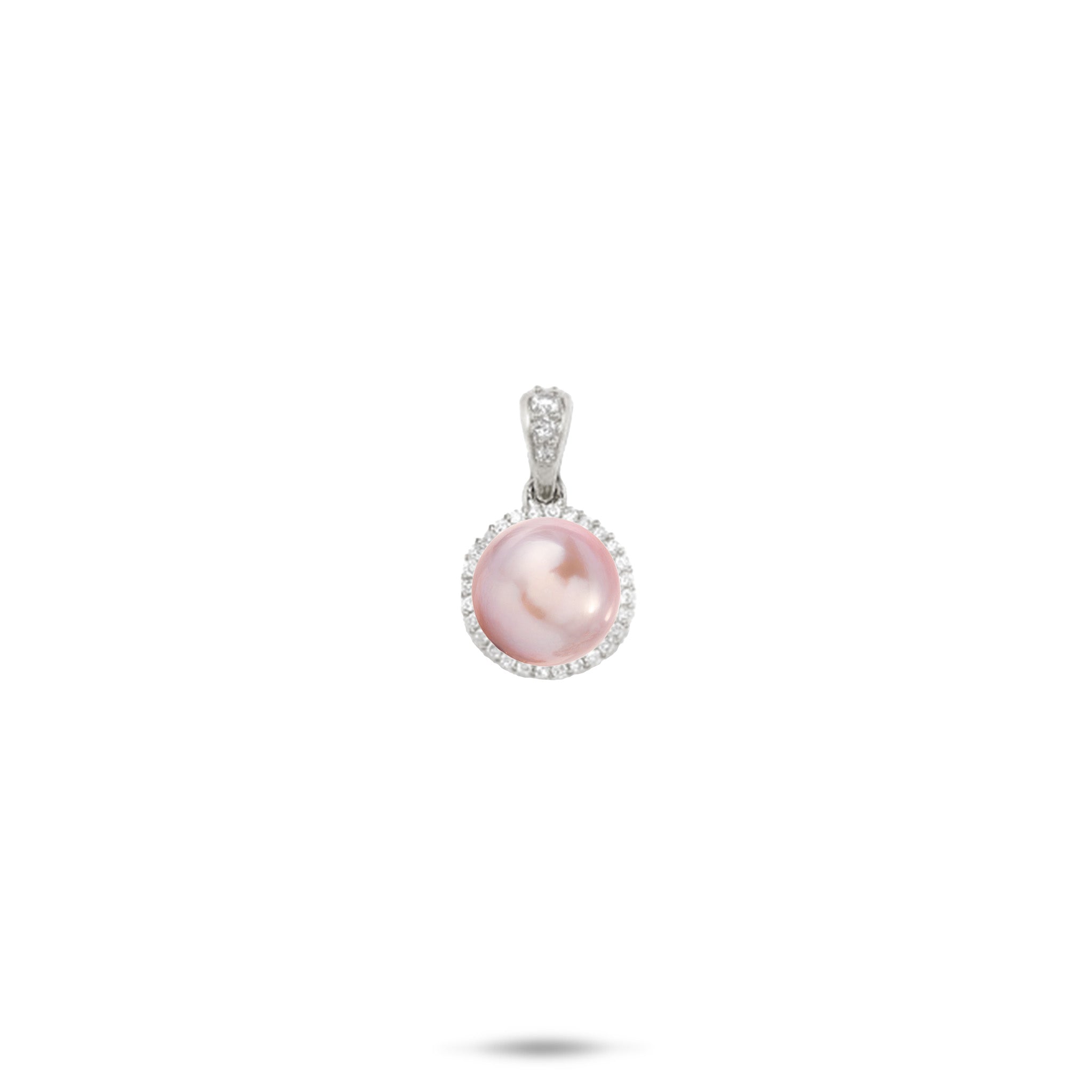 Pick A Pearl Halo Pendant in White Gold with Diamonds