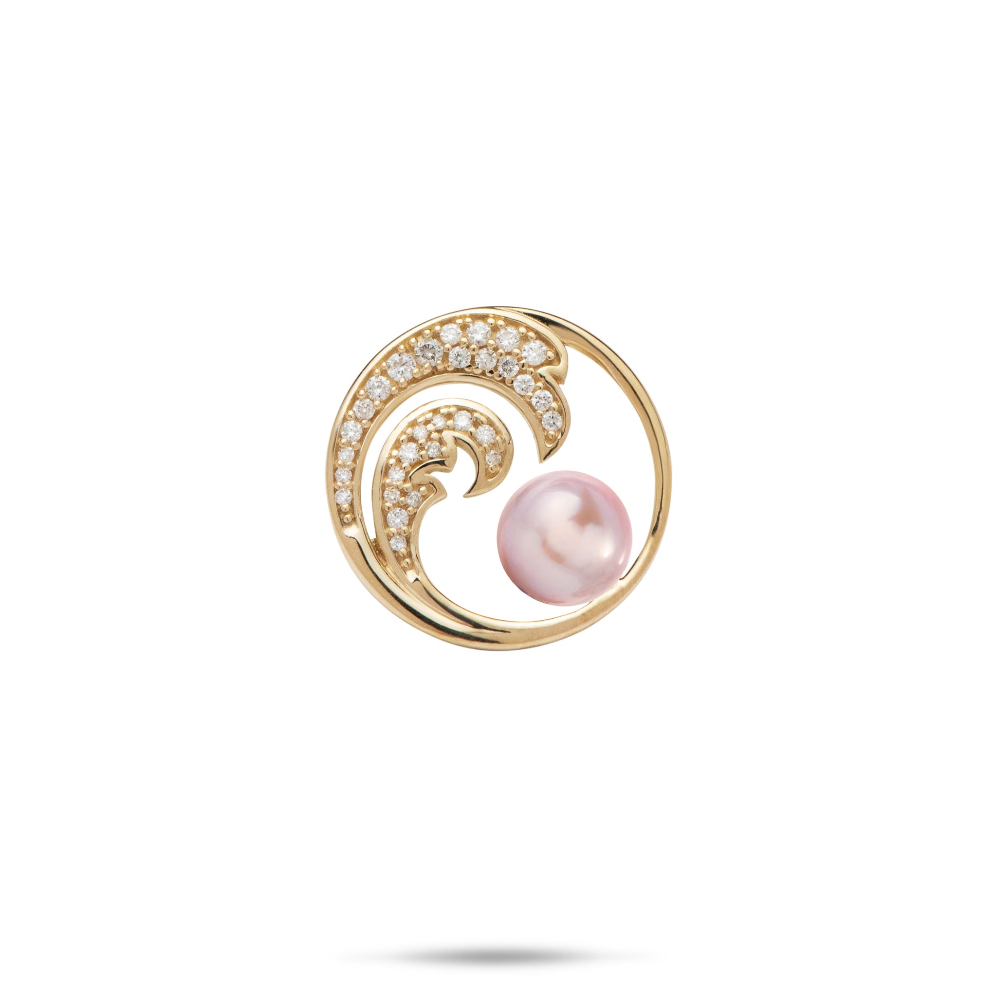 Pick A Pearl Nalu Pendant in Gold with Diamonds - 18mm