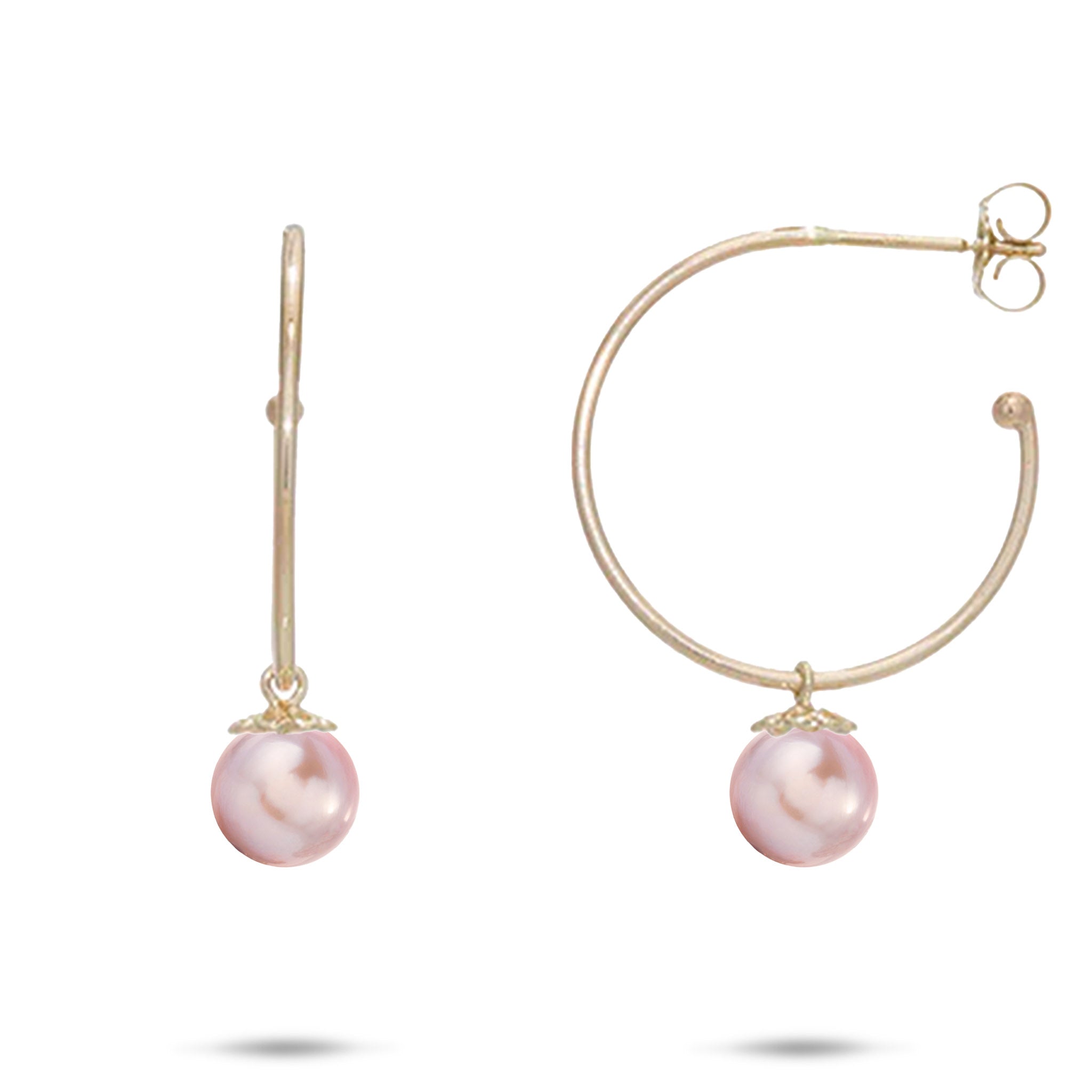 Pick A Pearl Hoop Earrings in Gold