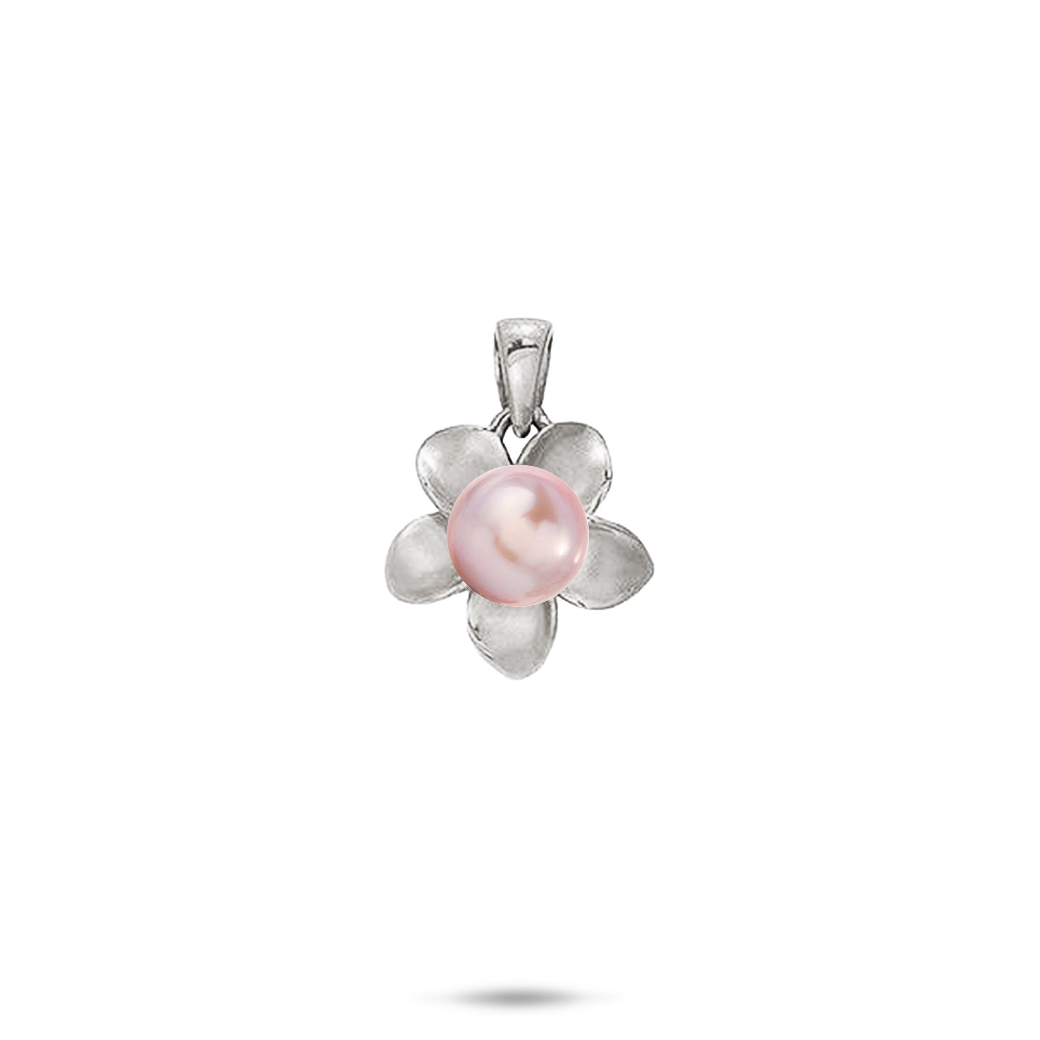 Pick A Pearl Plumeria Pendant in White Gold - 13mm