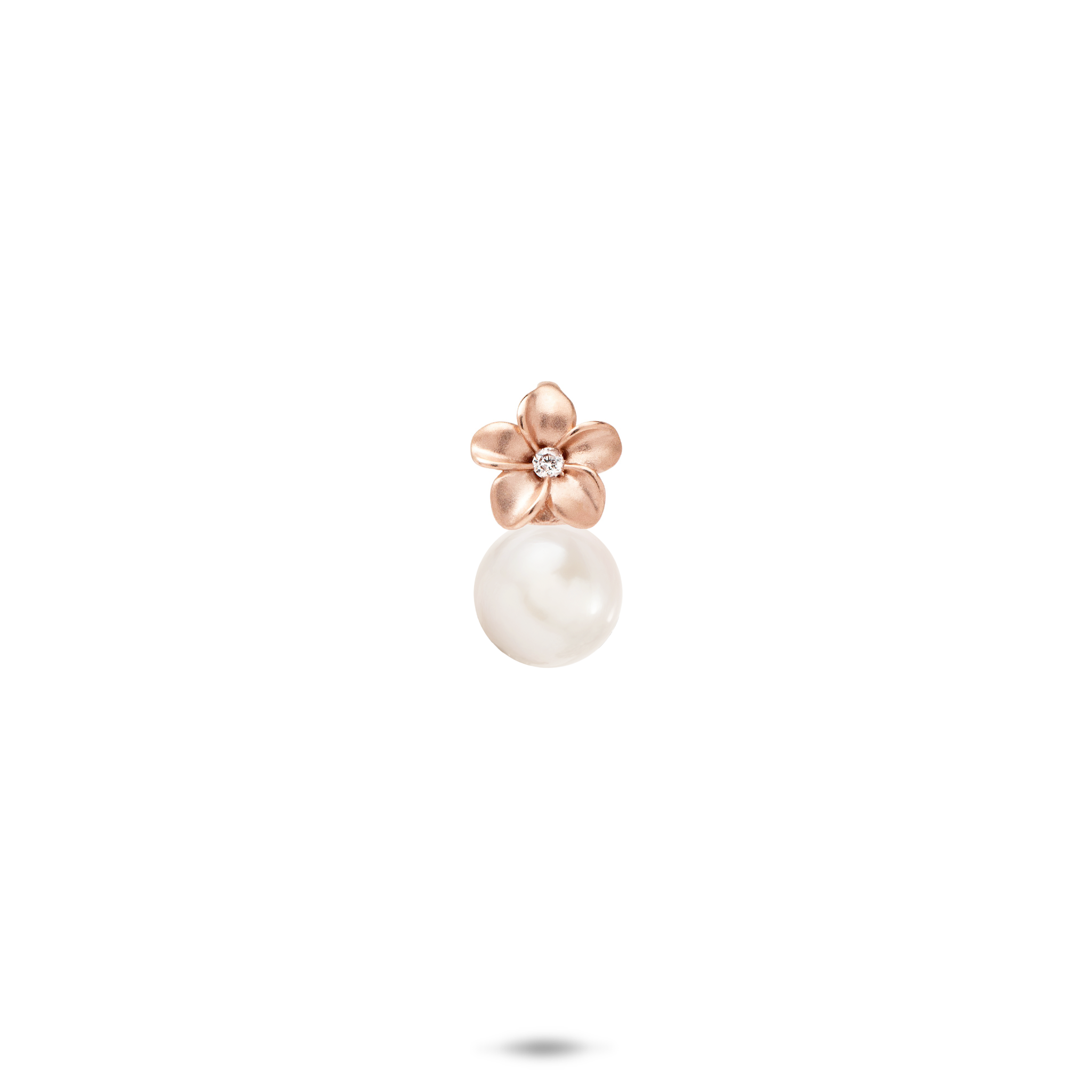 Pick A Pearl Plumeria Pendant in Rose Gold with Diamond - 7mm