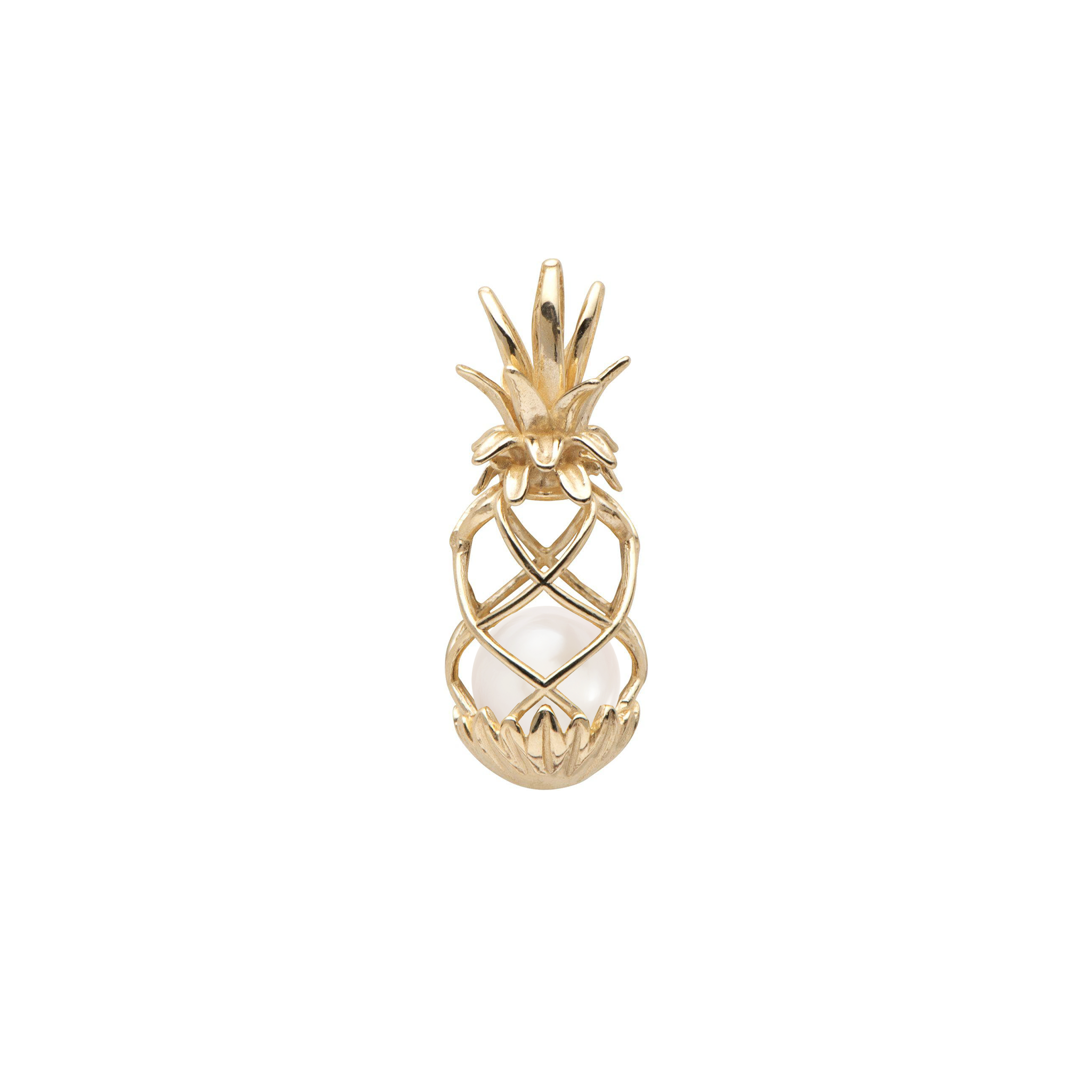 Pick A Pearl Pineapple Cage Pendant in Gold - 25mm