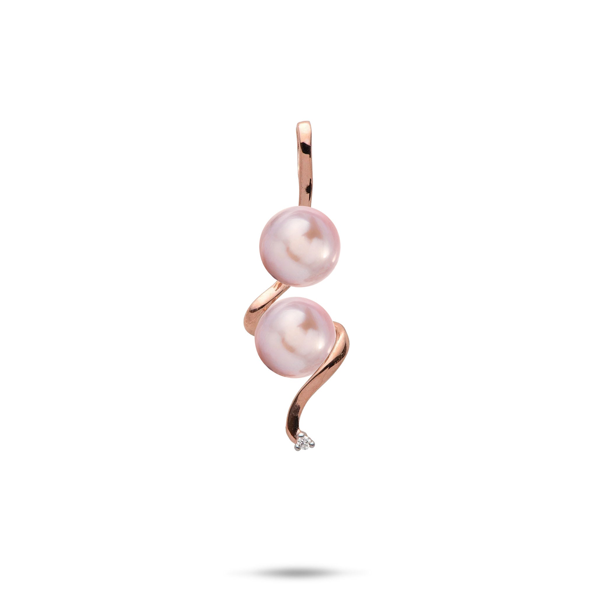 Pick A Pearl Waterfall Pendant in Rose Gold with Diamond - 32mm