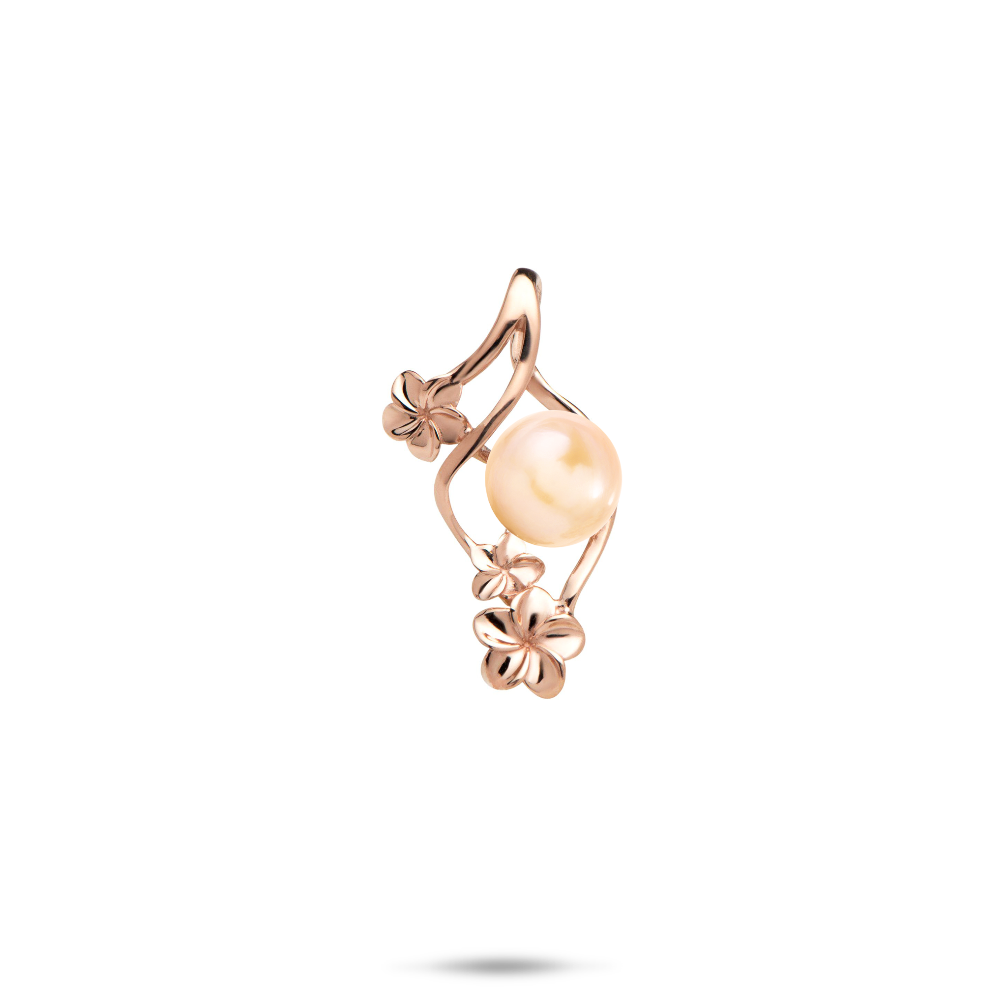 Pick A Pearl Plumeria Pendant in Rose Gold - 22mm
