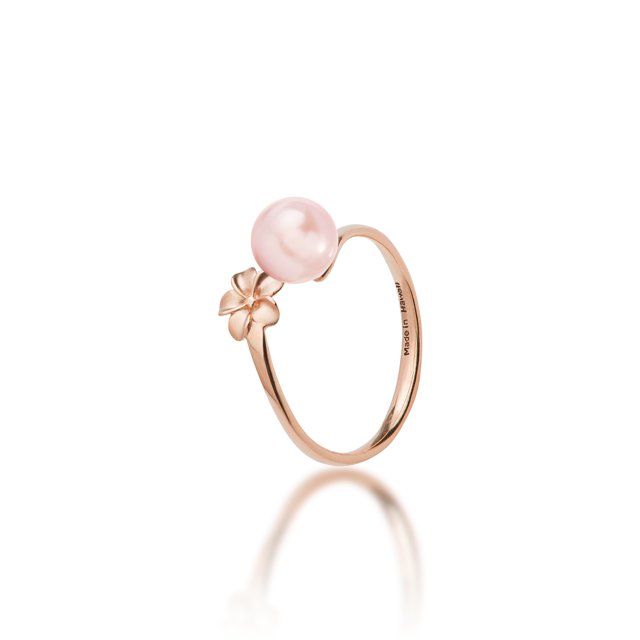 Pick A Pearl Plumeria Ring in Rose Gold