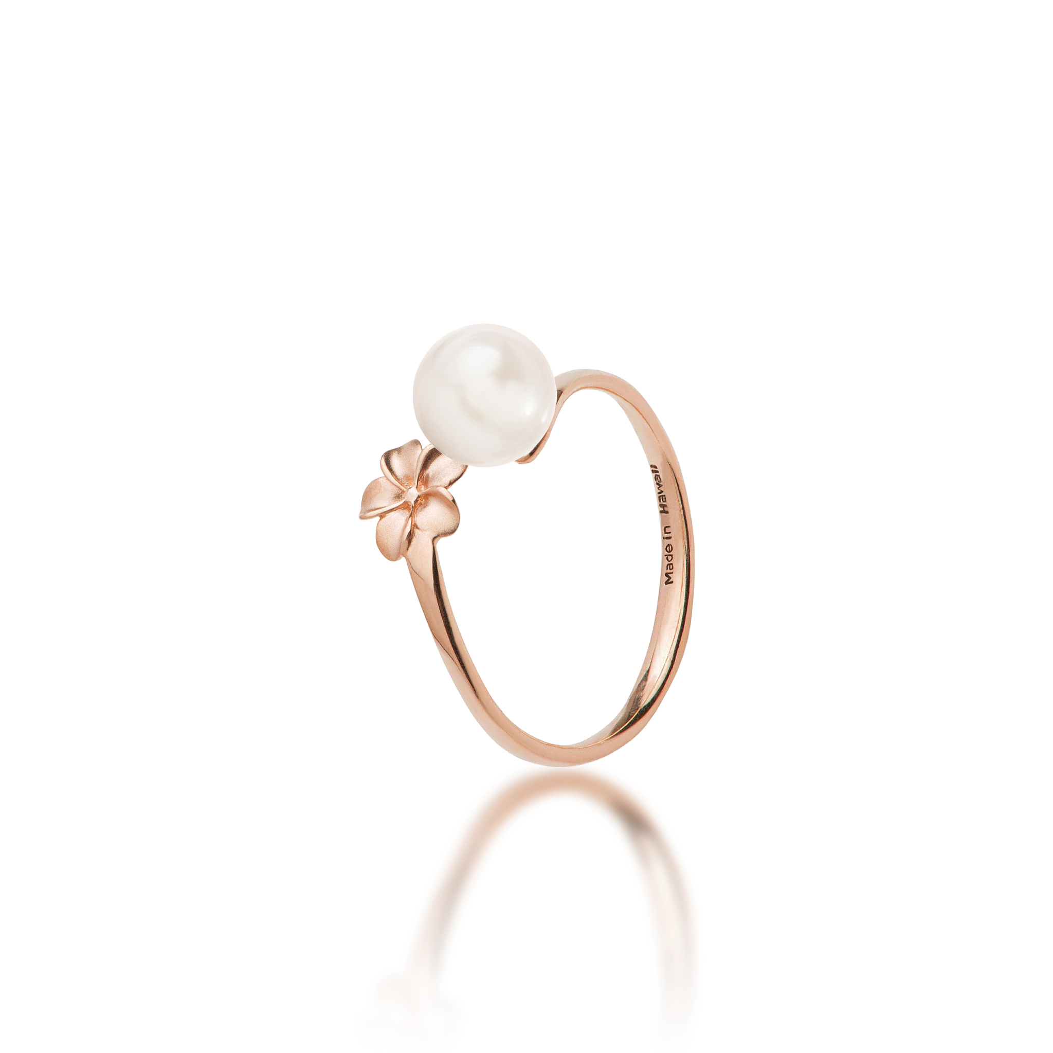 Pick A Pearl Plumeria Ring in Rose Gold