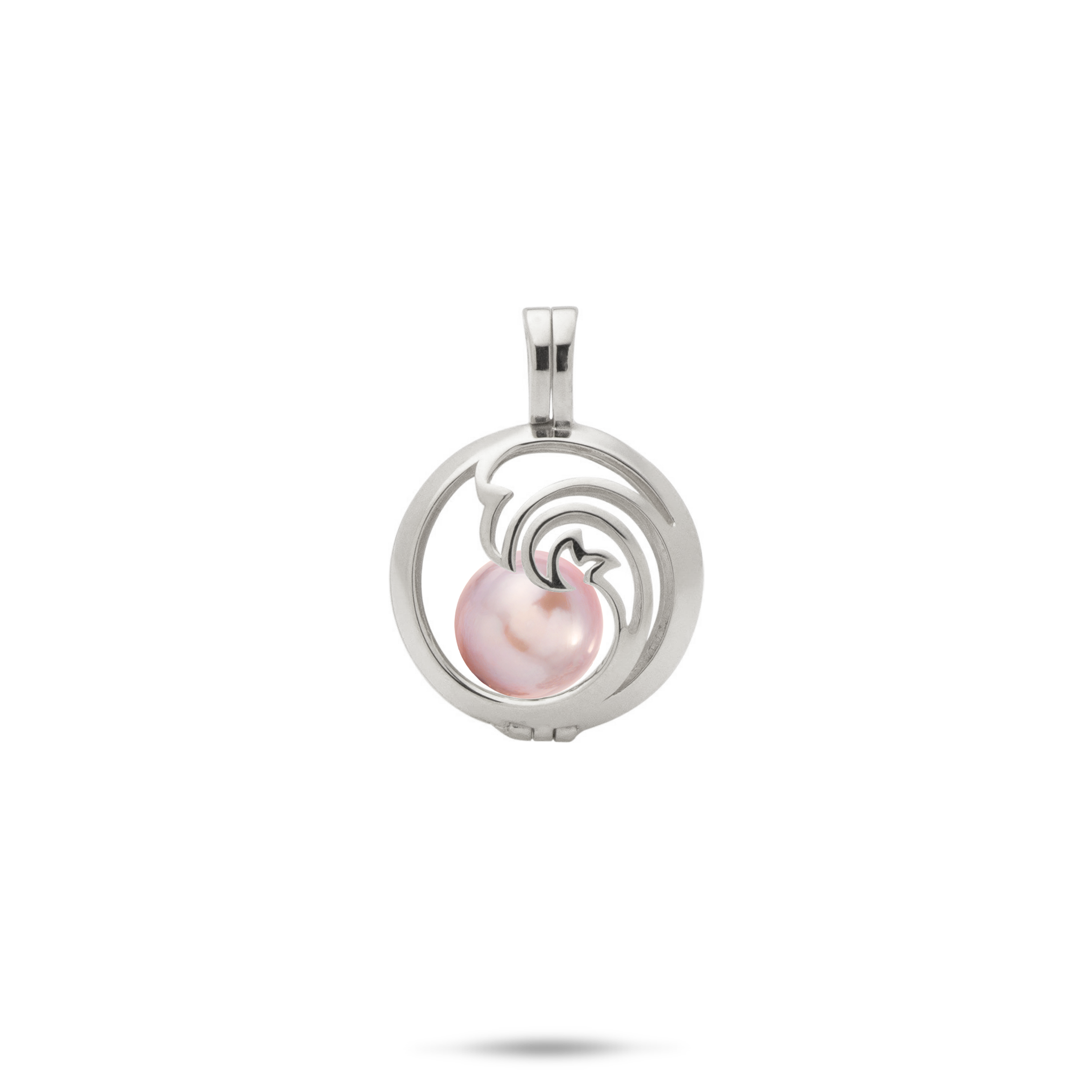 Pick A Pearl Nalu Cage Pendant in White Gold - 15mm