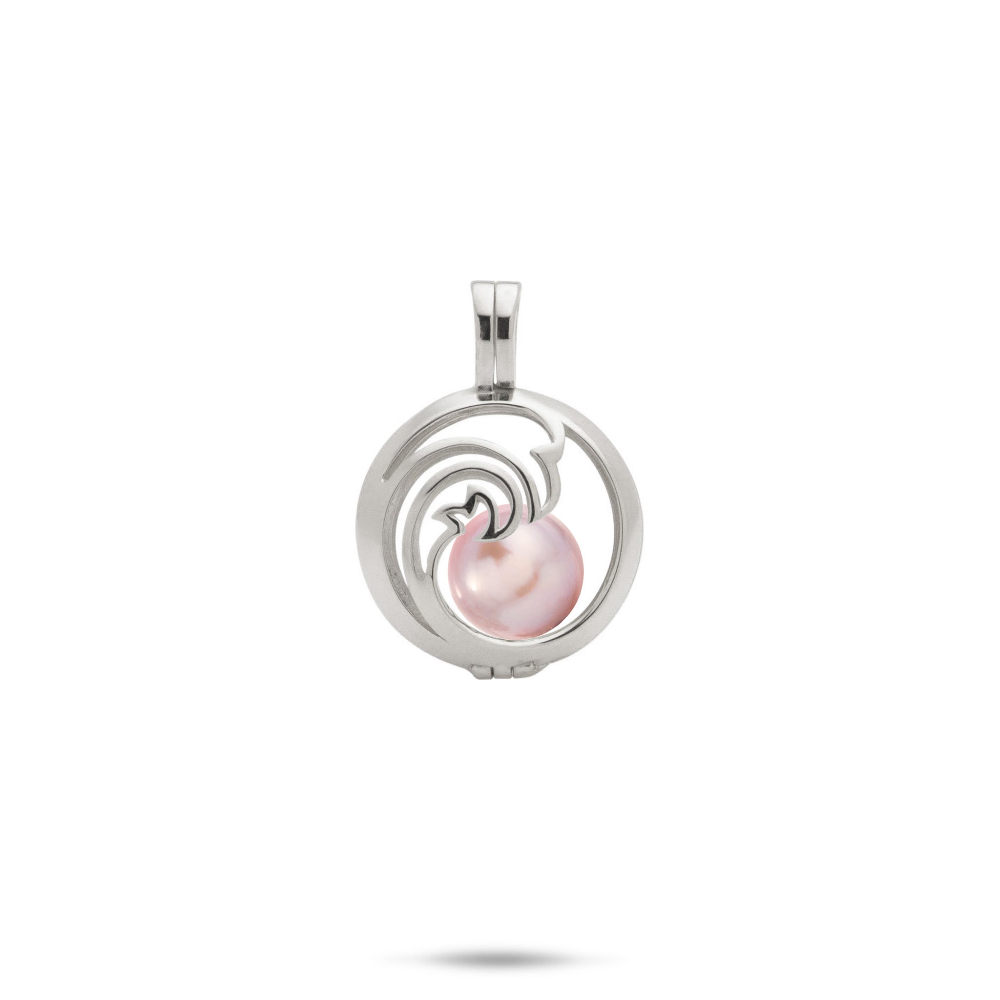 Pick A Pearl Nalu Cage Pendant in White Gold with a Lavender Freshwater Pearl