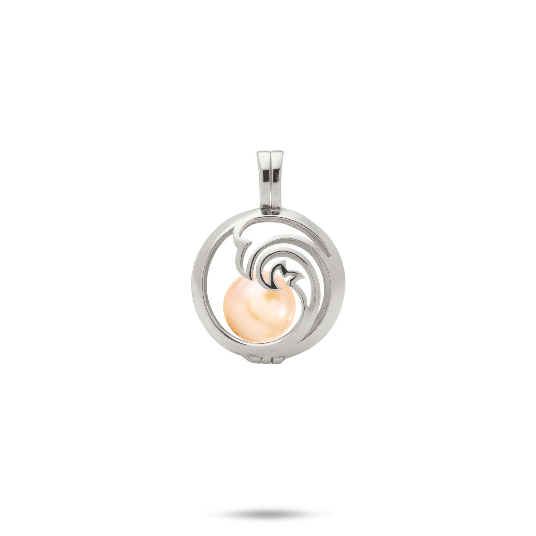 Pick A Pearl Nalu Cage Pendant in White Gold - 15mm