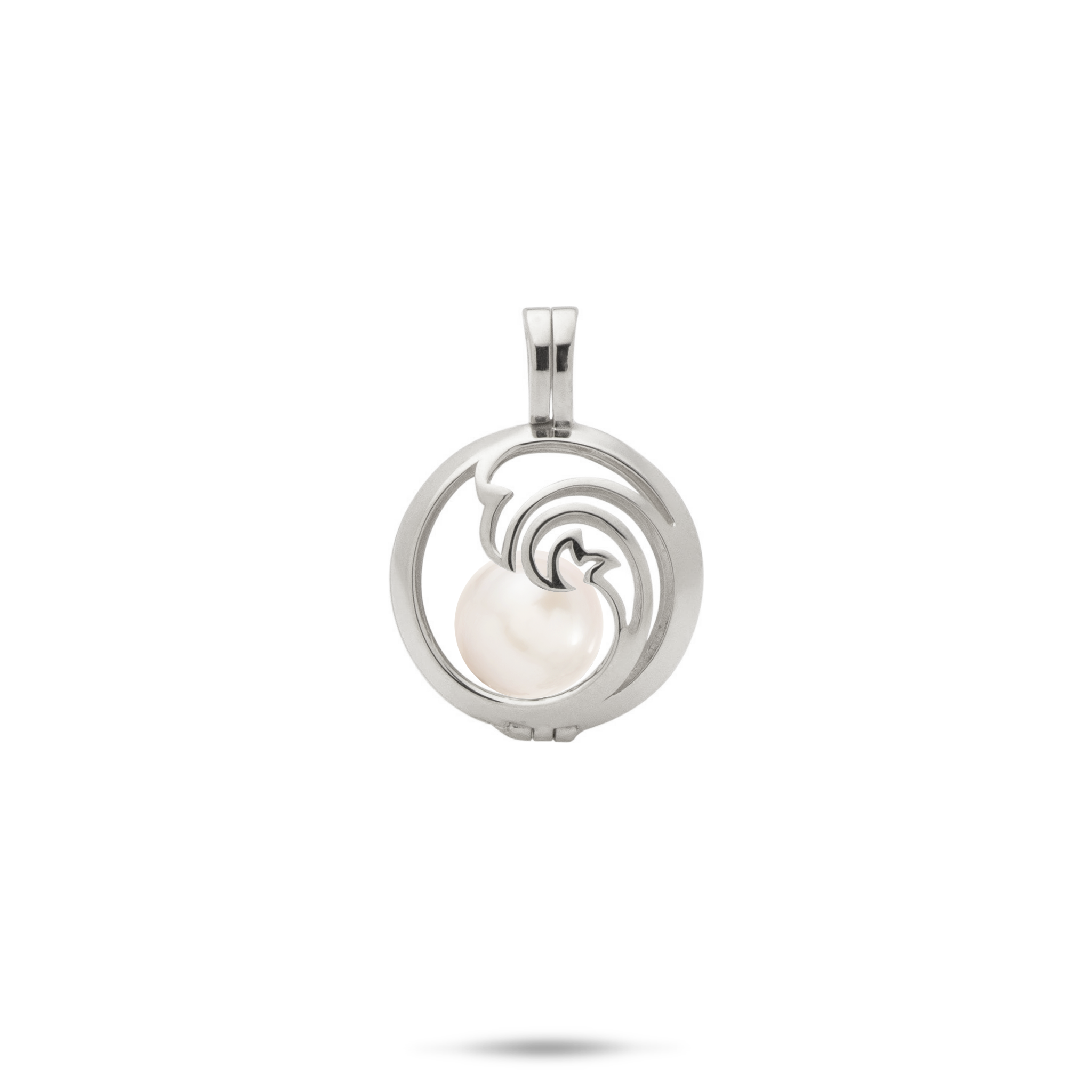 Pick A Pearl Nalu Cage Pendant in White Gold - 15mm