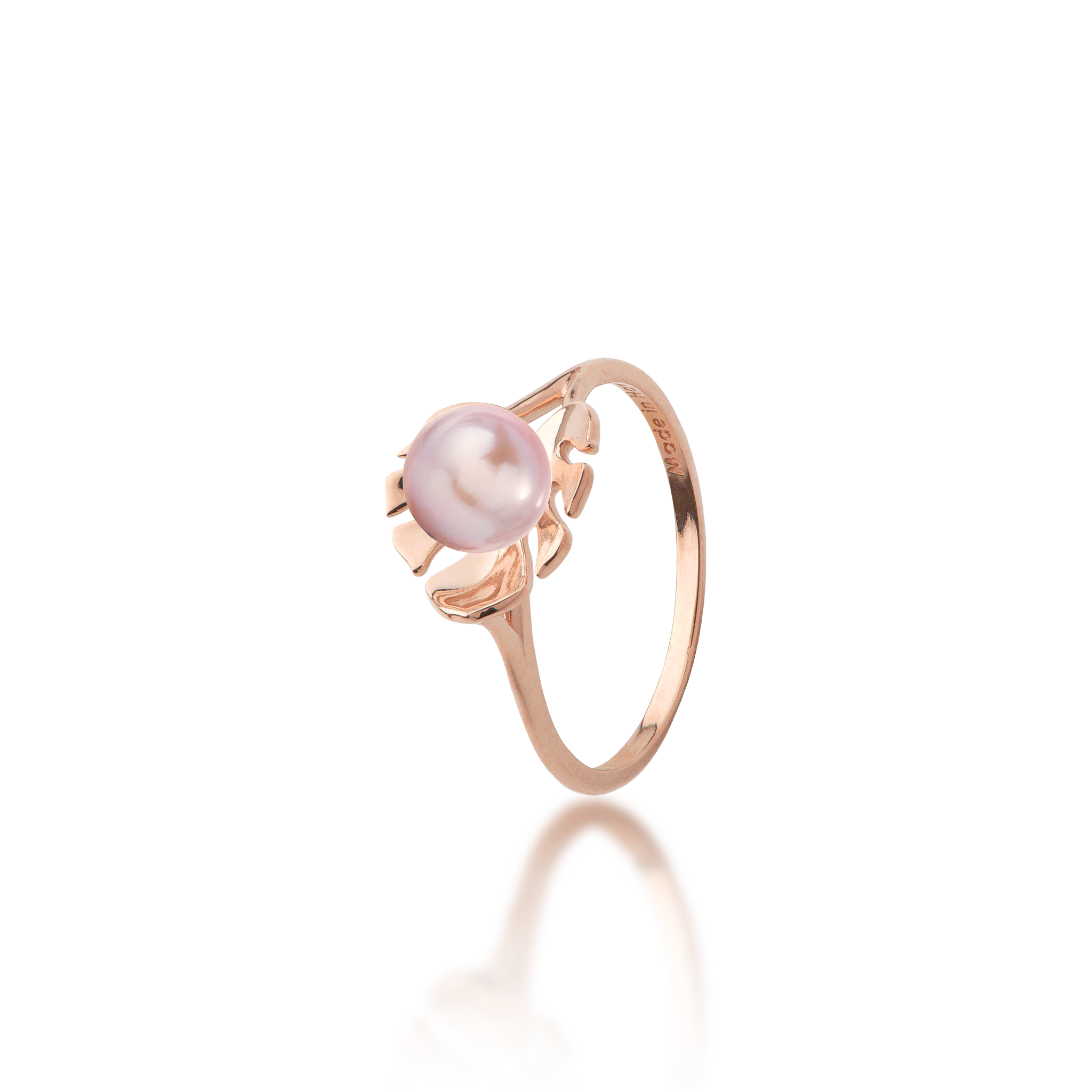 Pick A Pearl Monstera Ring in Rose Gold