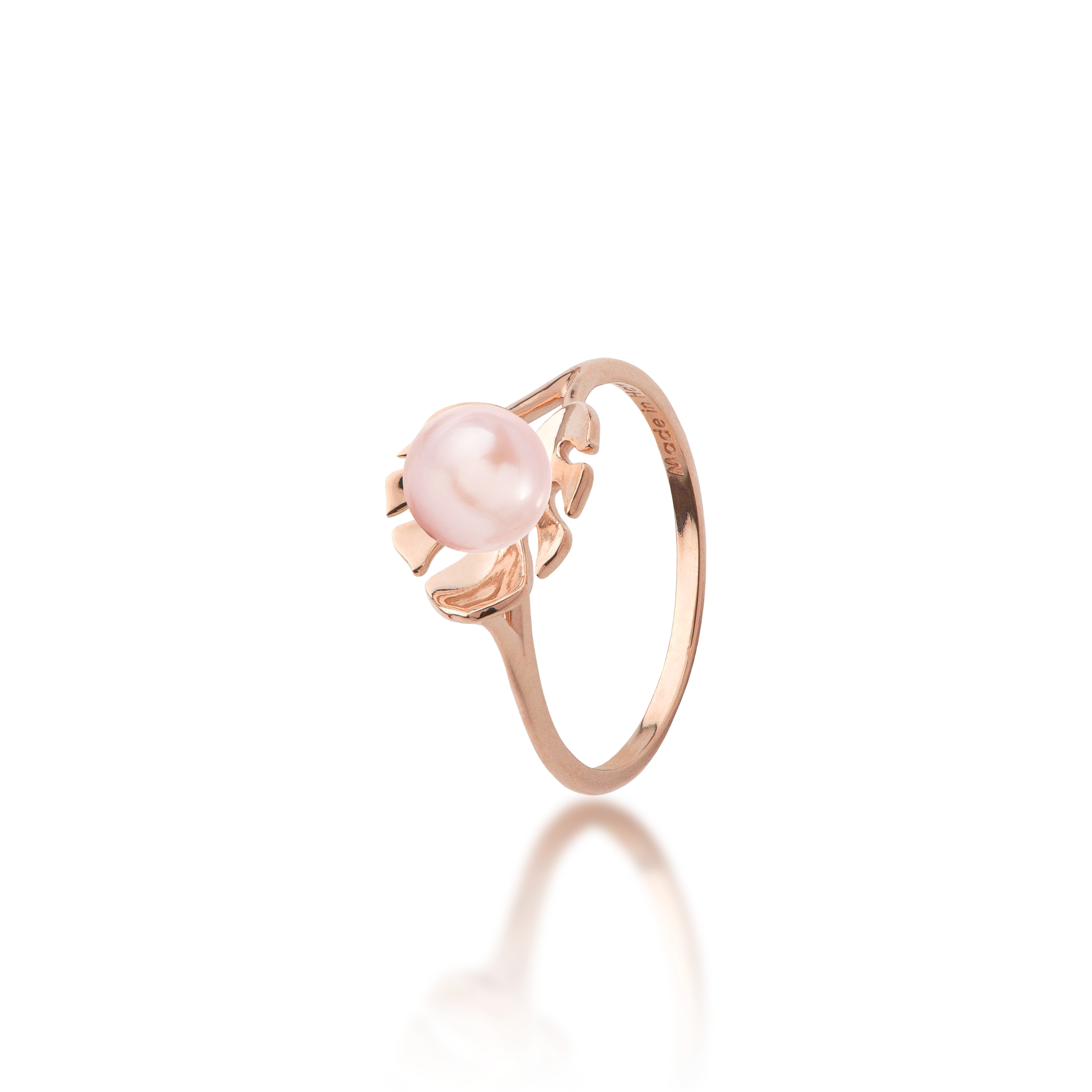 Pick A Pearl Monstera Ring in Rose Gold