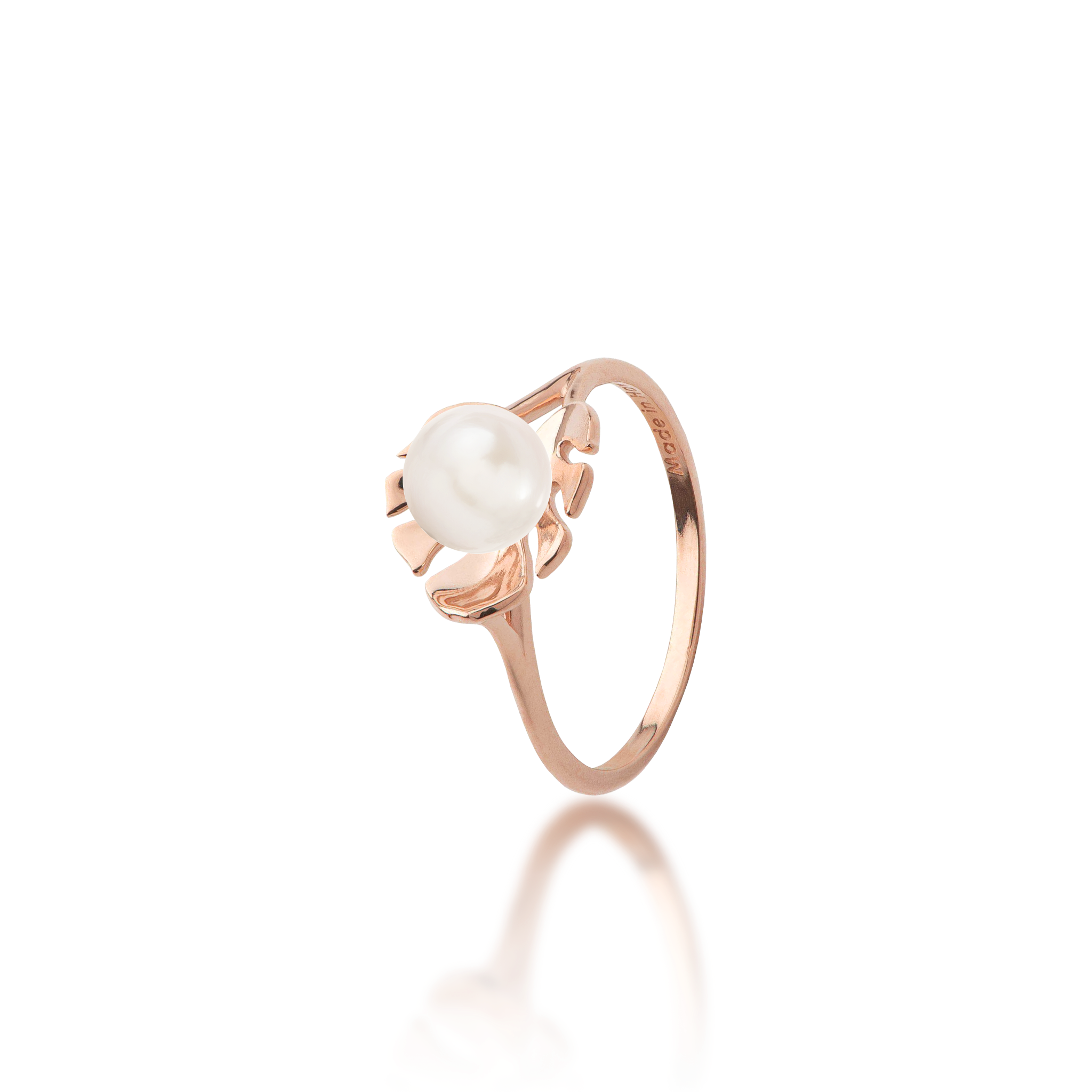 Pick A Pearl Monstera Ring in Rose Gold
