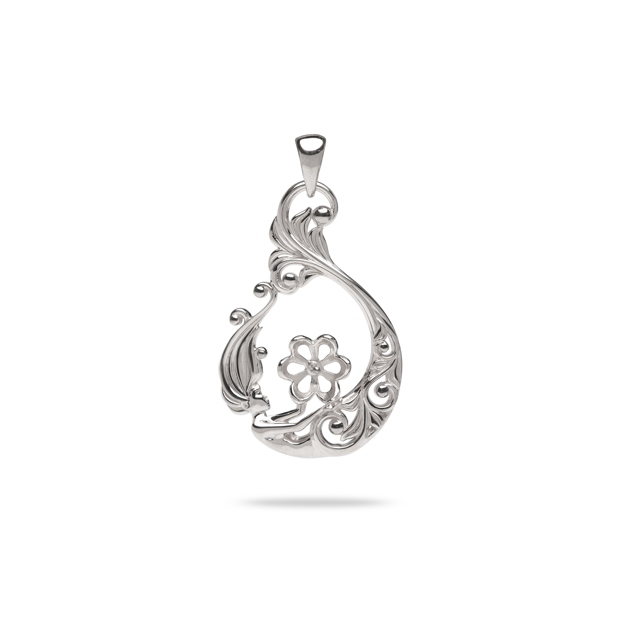 Pick A Pearl Living Heirloom Mermaid Pendant in White Gold - 27mm
