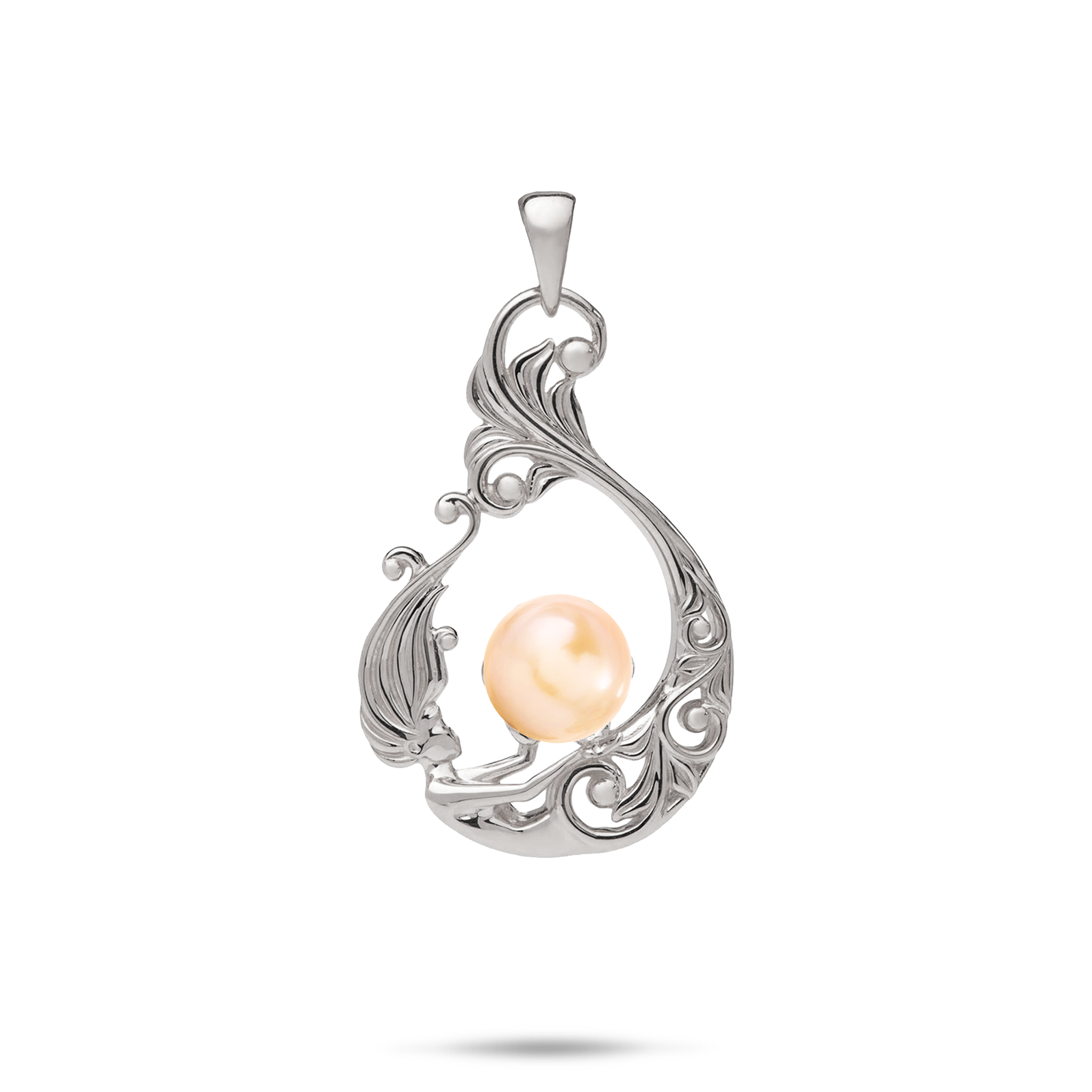 Pick A Pearl Living Heirloom Mermaid Pendant in White Gold - 27mm