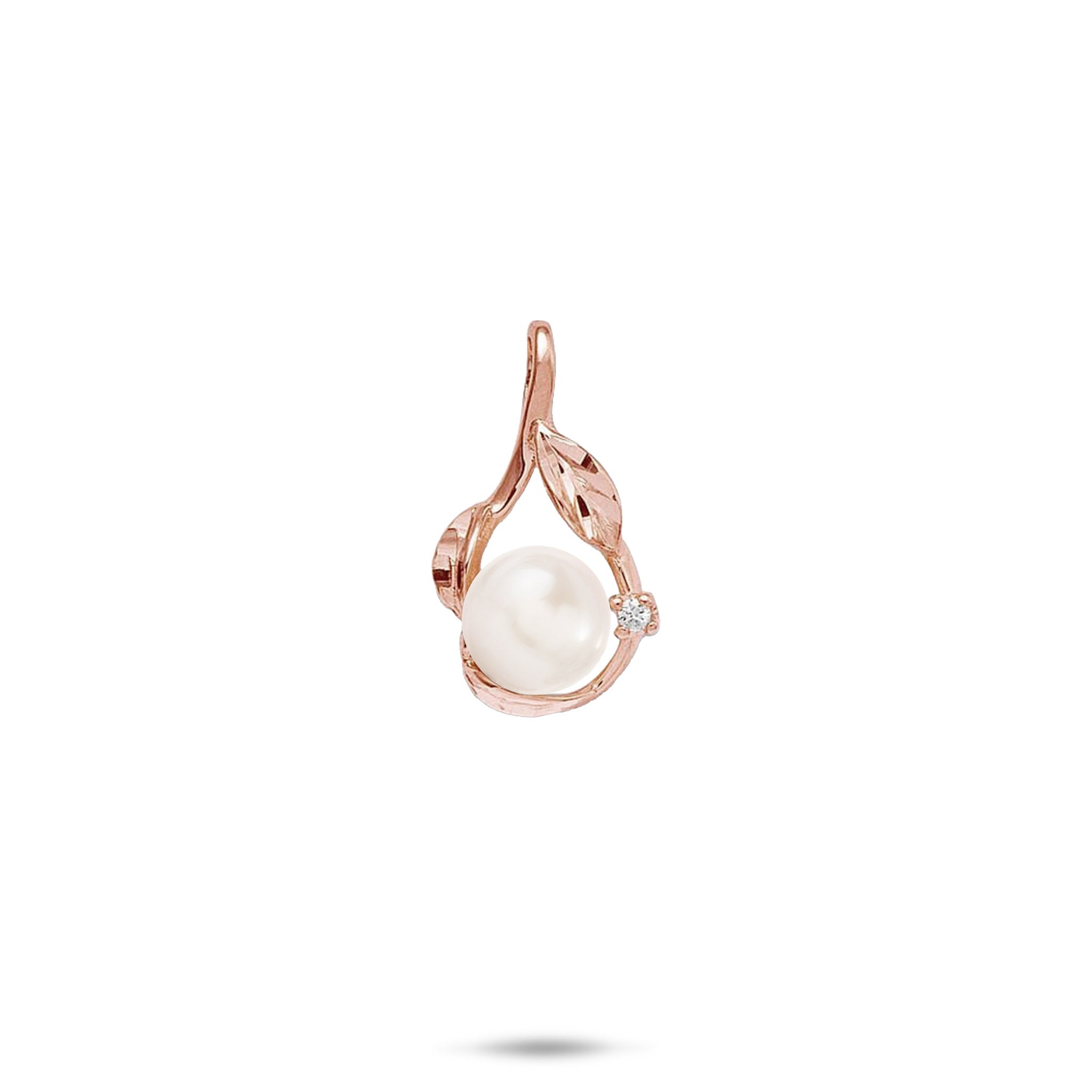 Pick A Pearl Maile Pendant in Rose Gold with Diamonds - 20mm