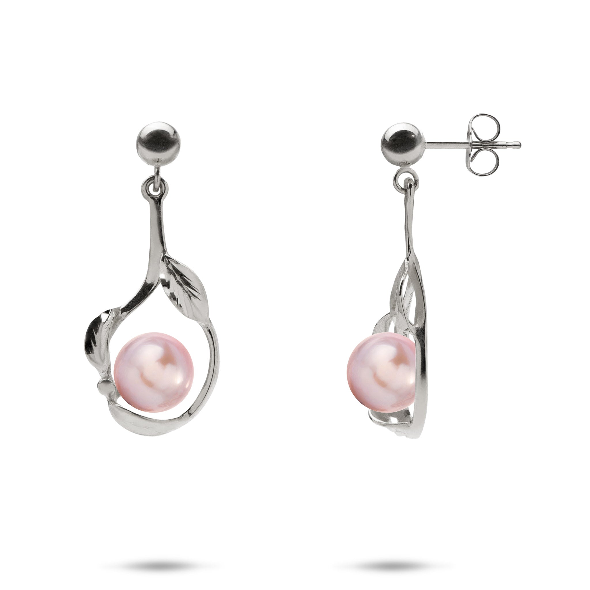 Pick A Pearl Maile Earrings in White Gold - 23mm